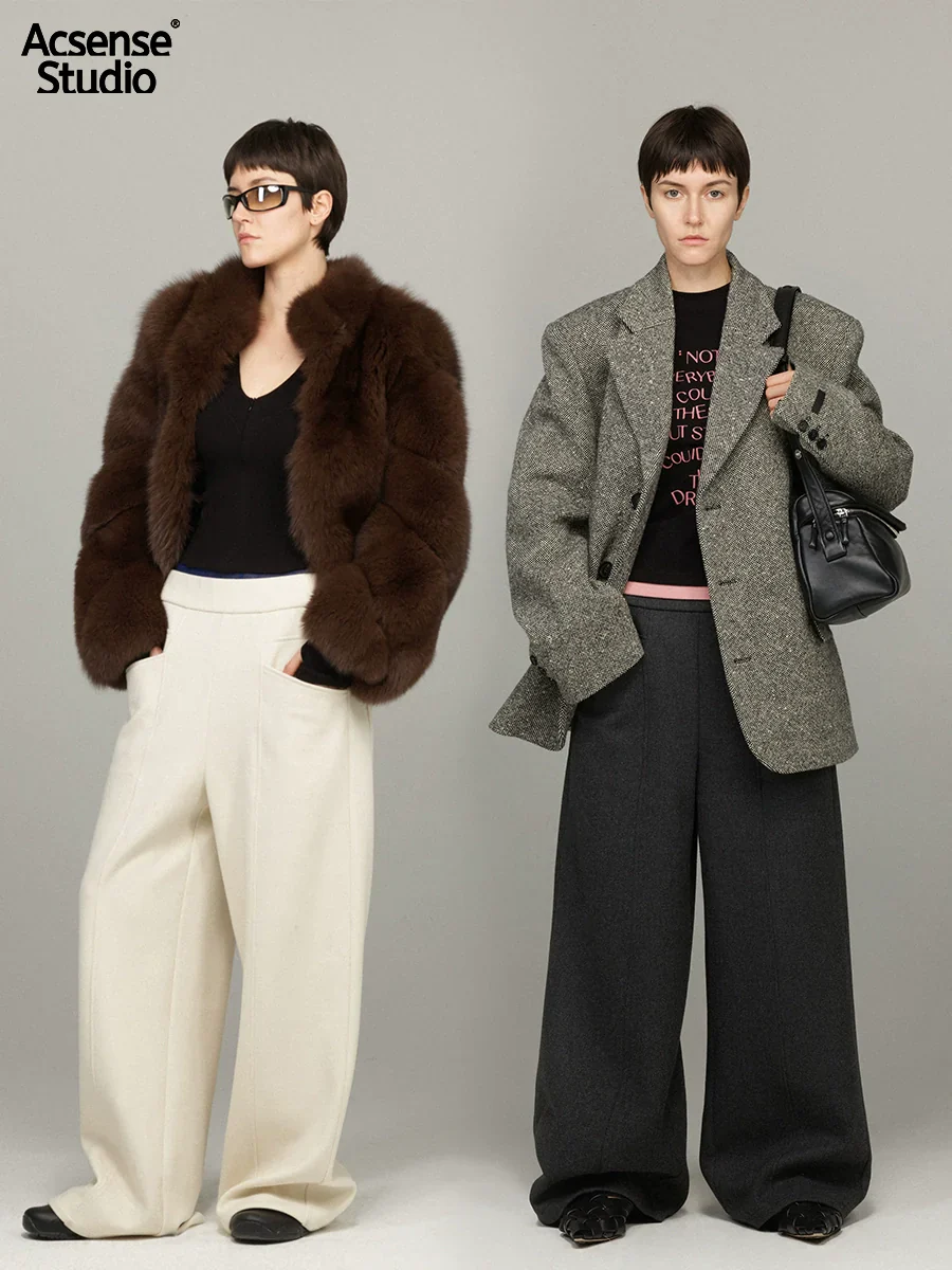 Wool-Blend Wide-Leg Trousers