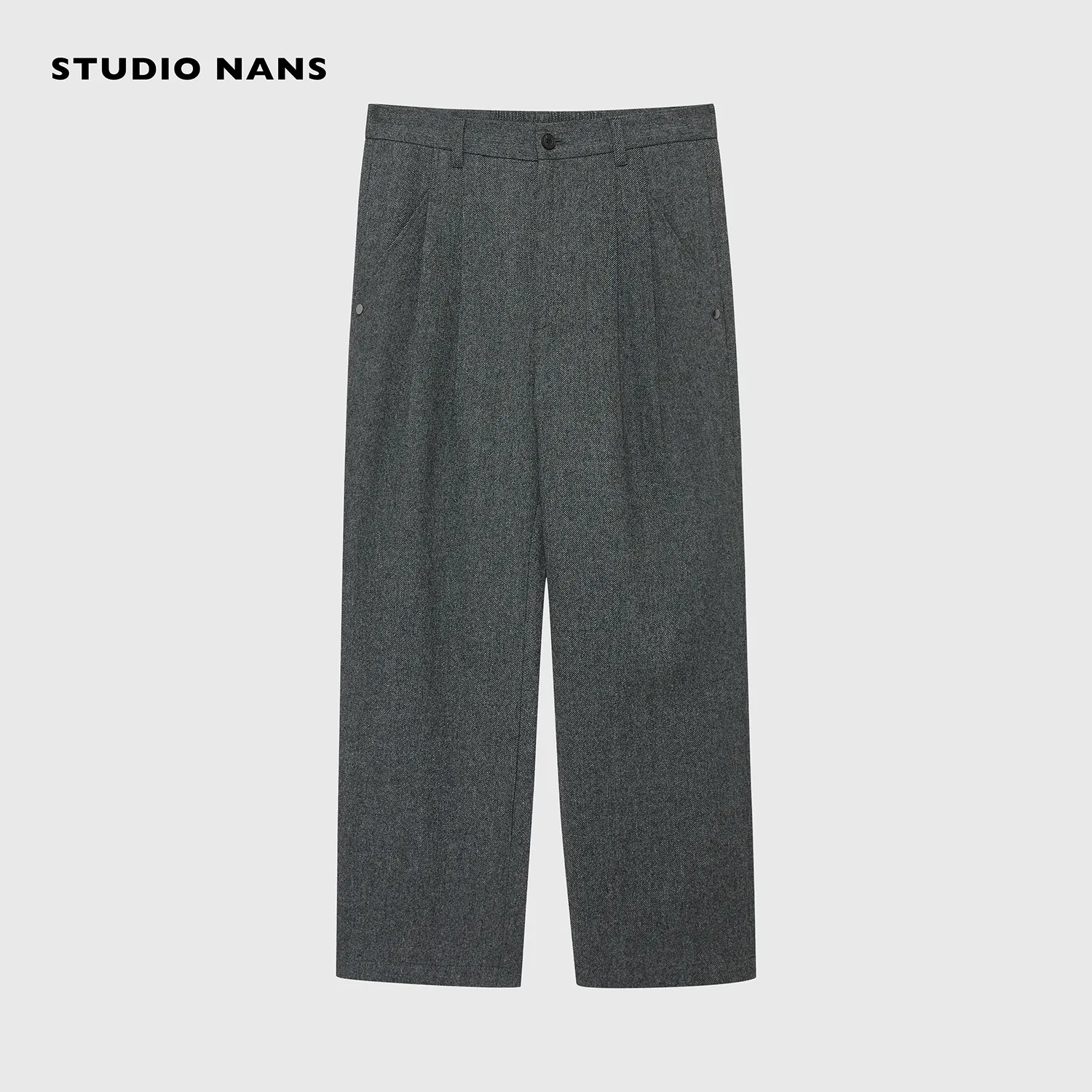 Wool Blend Wide-Leg Trousers - Image 5