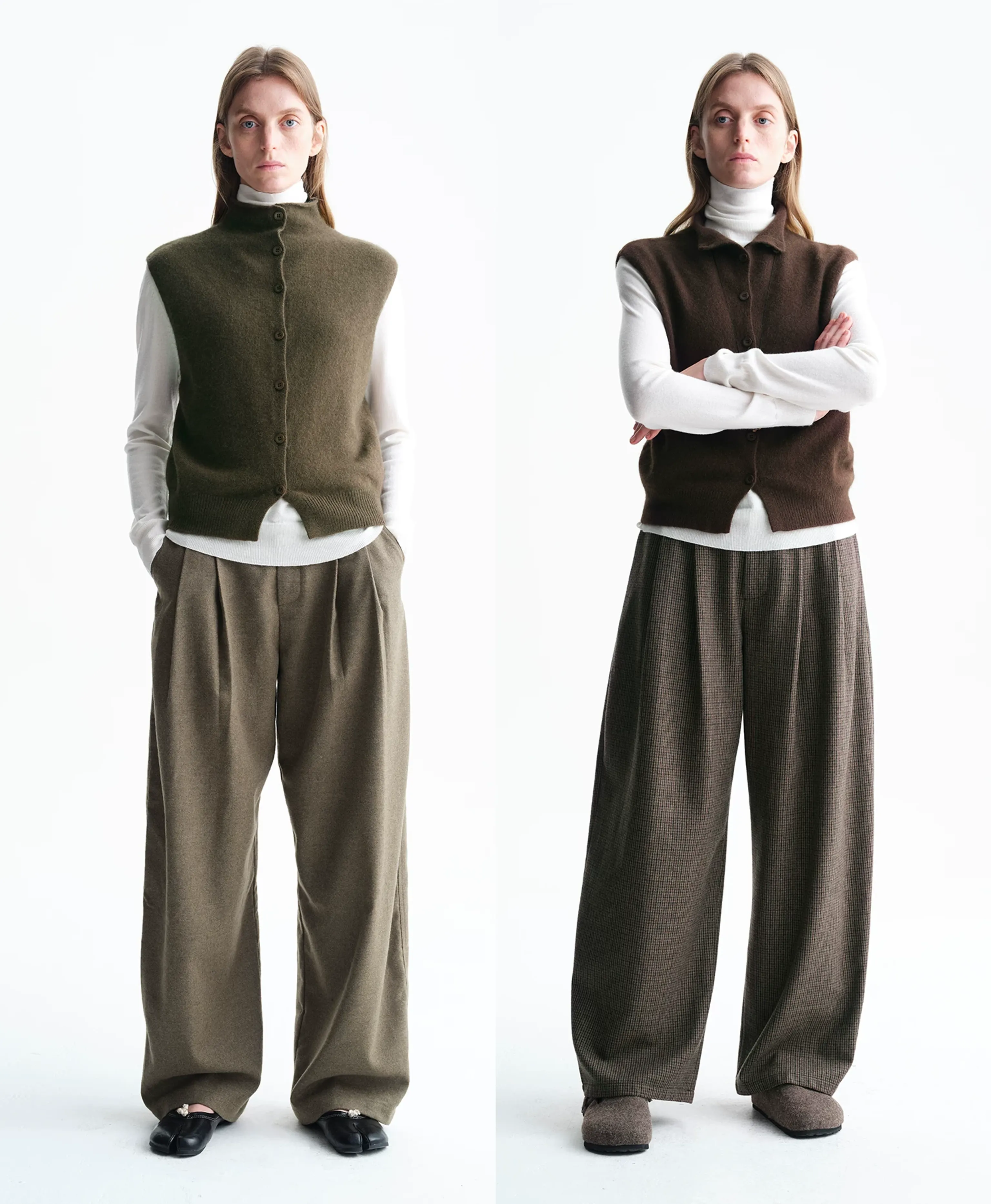 Wool-Cashmere Stand Collar Knit Vest - Image 5