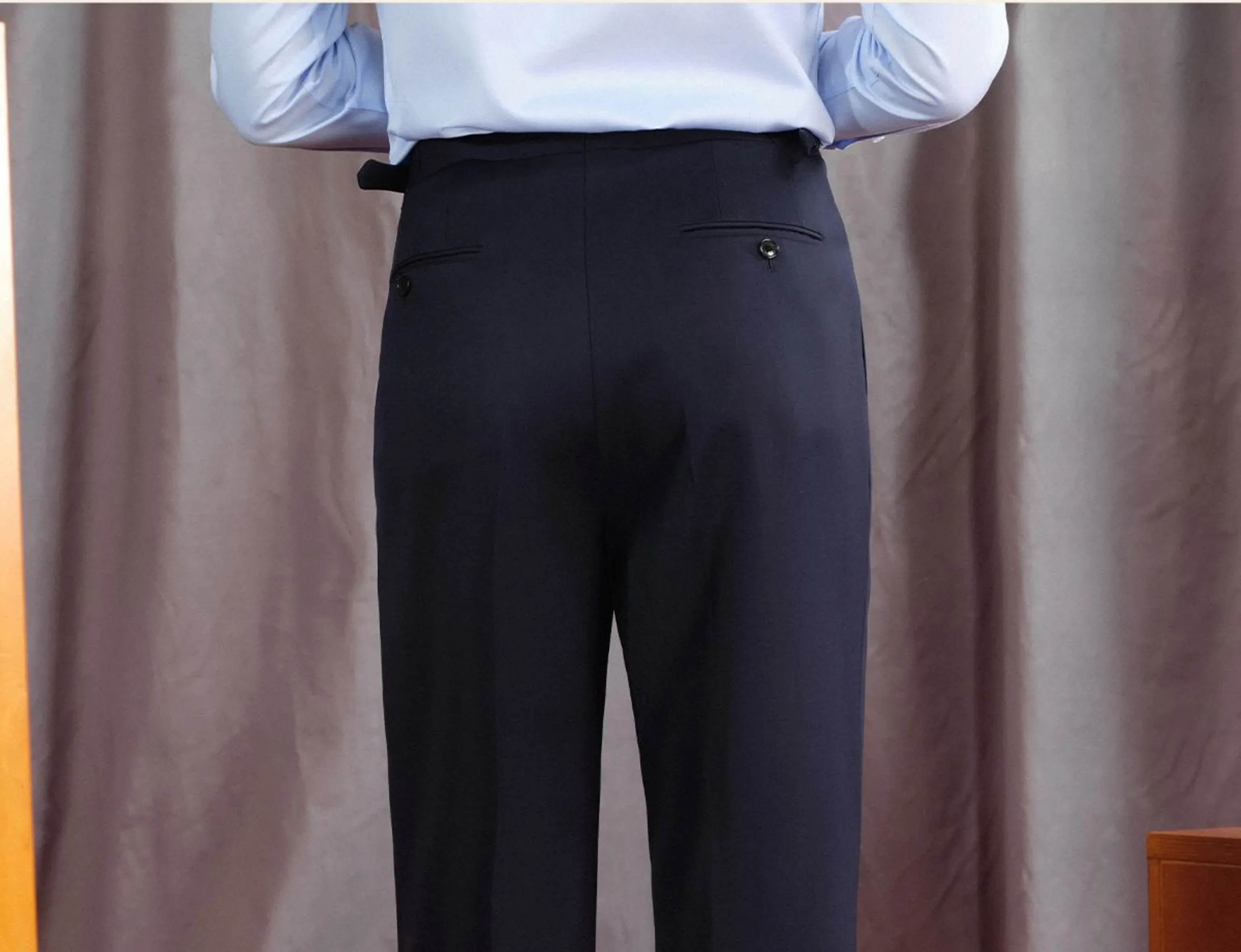 Wool Cavalry Twill High-Waist Single-Pleat Trousers - Image 2