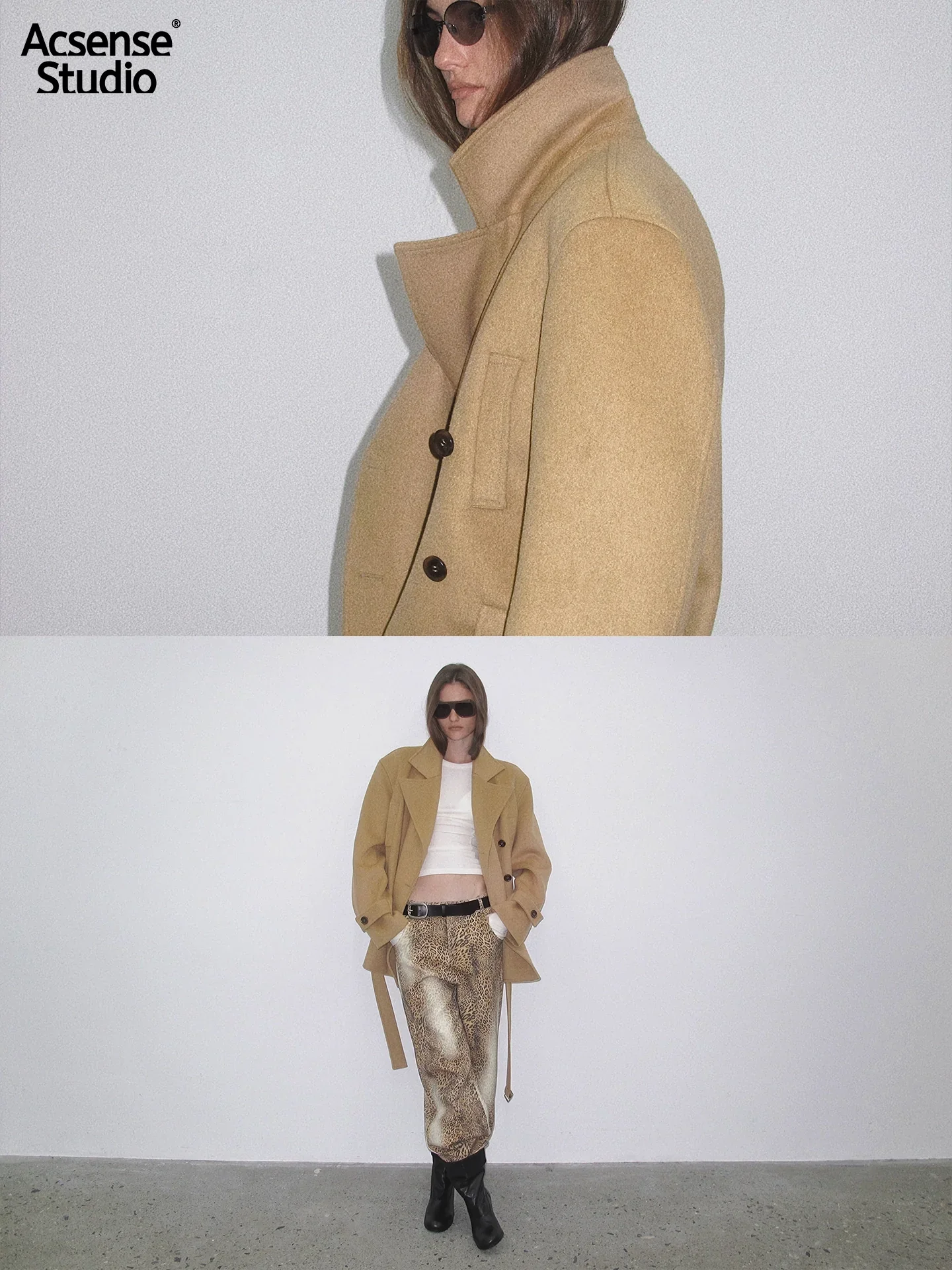 Wool Cocoon Belted Coat - Image 3