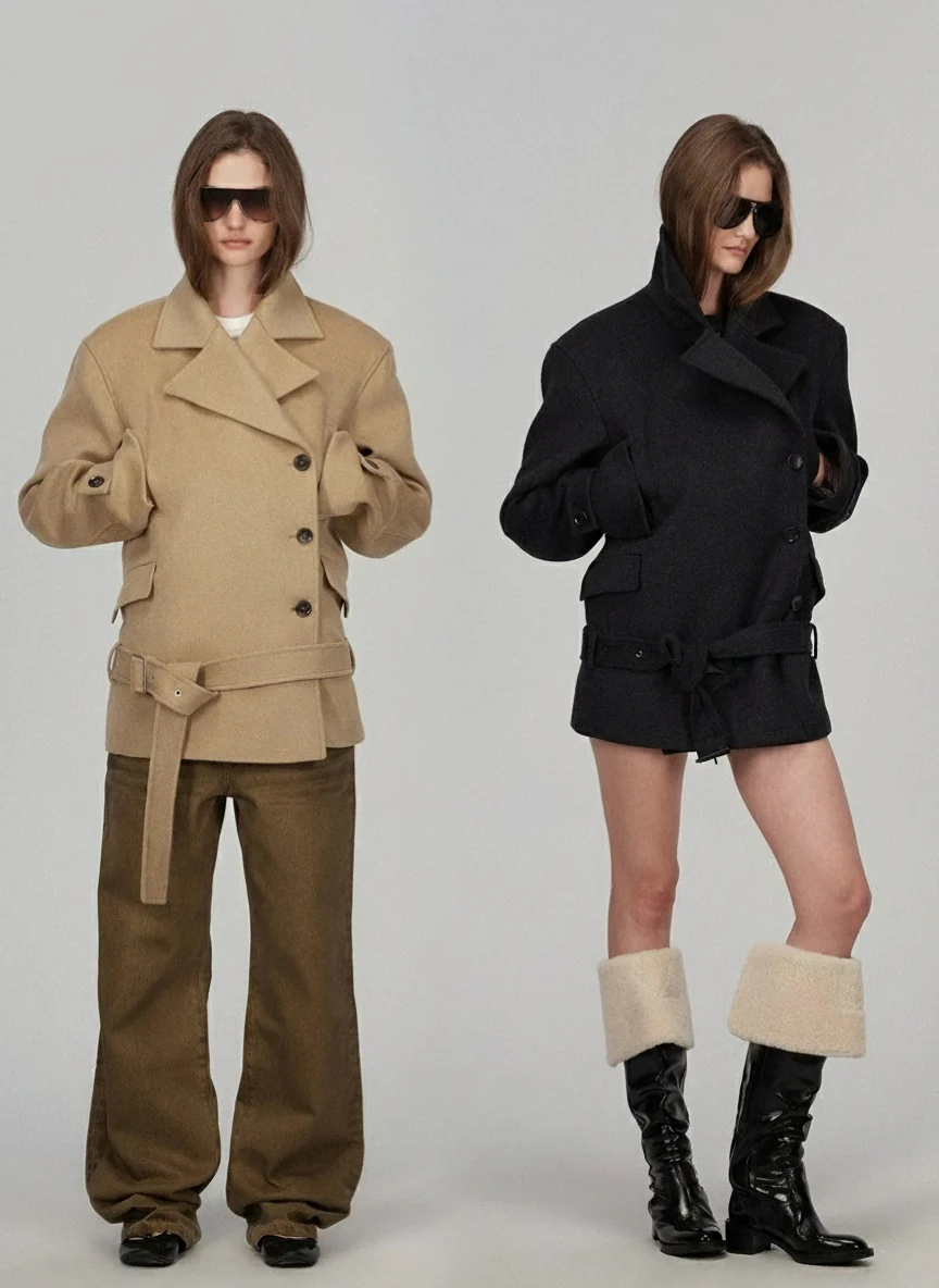 Wool Cocoon Belted Coat - Image 7