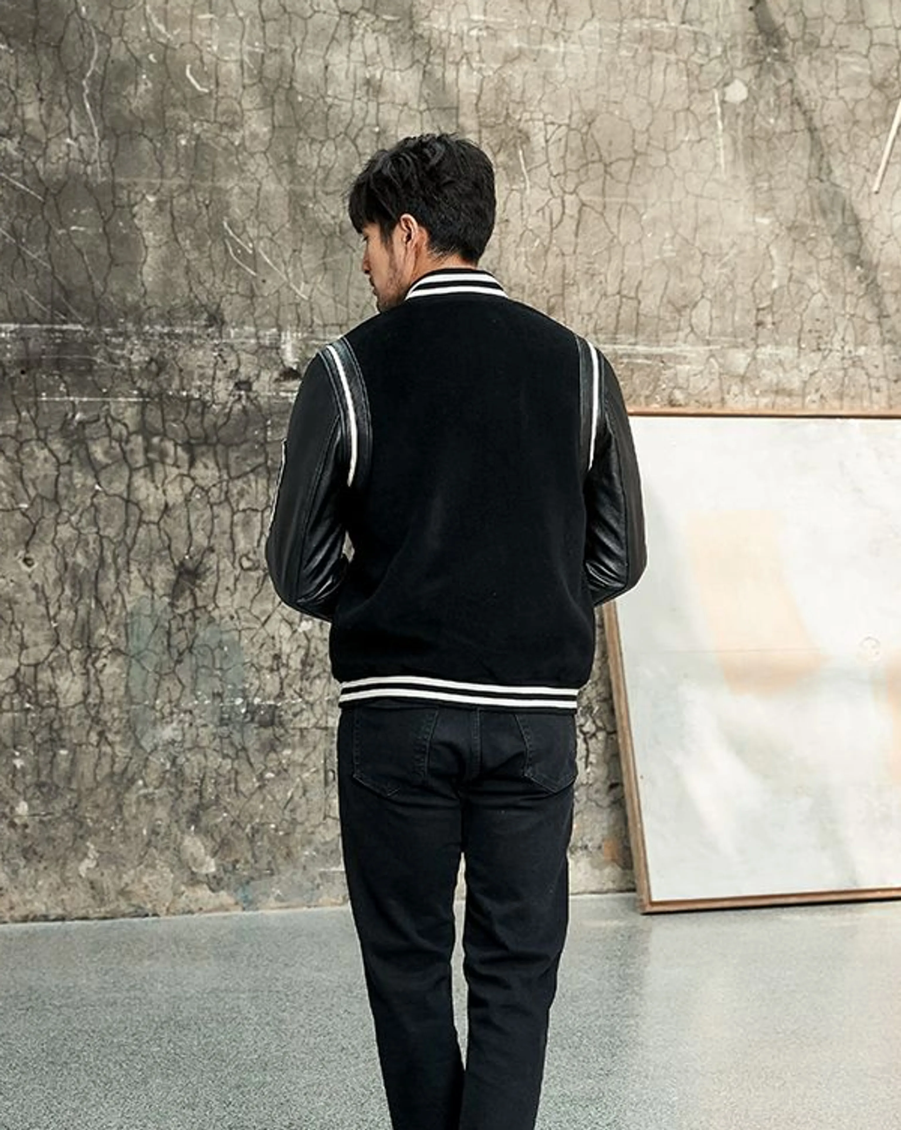 Wool-Cowhide Varsity Jacket