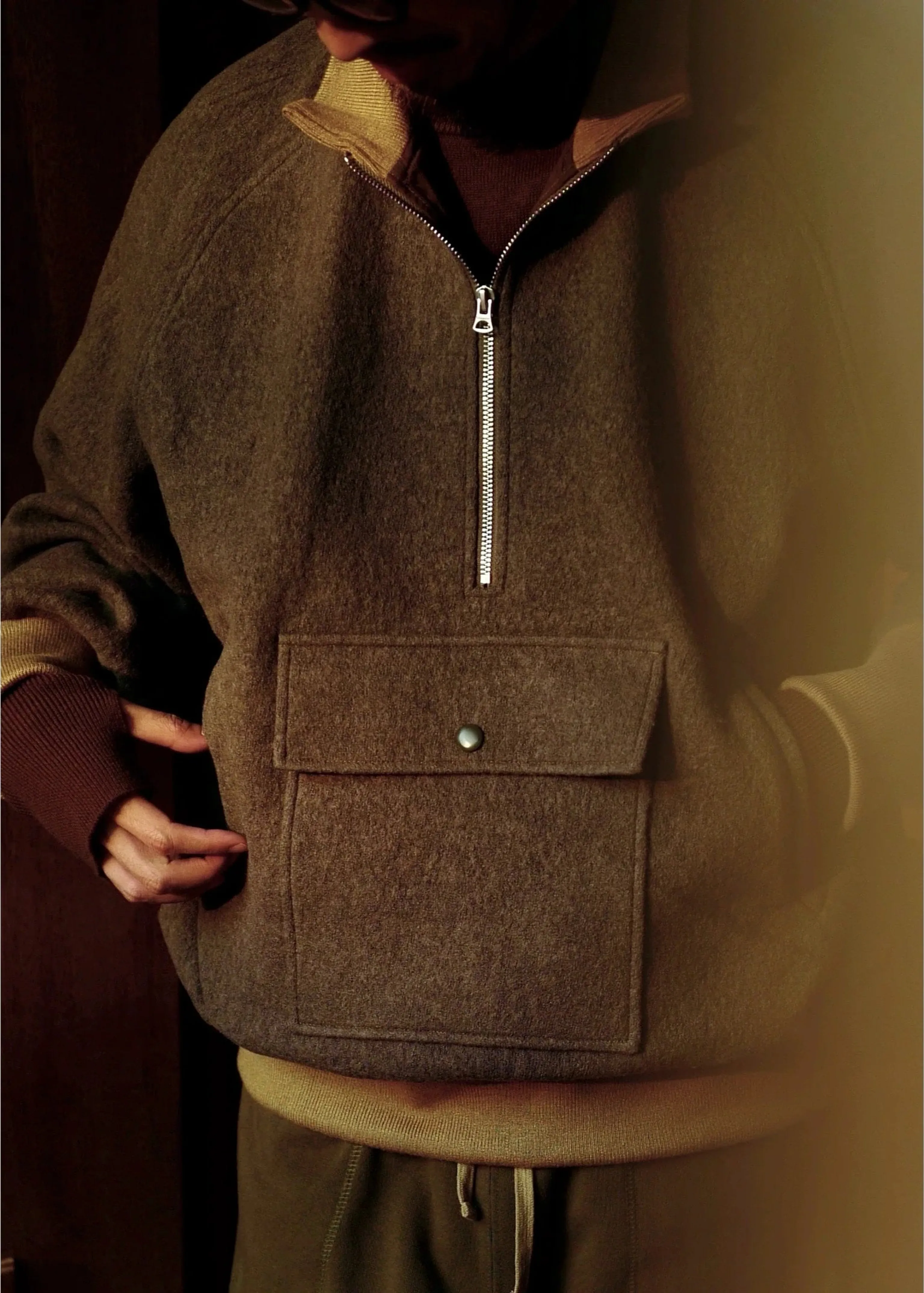 Wool Half-Zip Pullover Jacket - Image 7