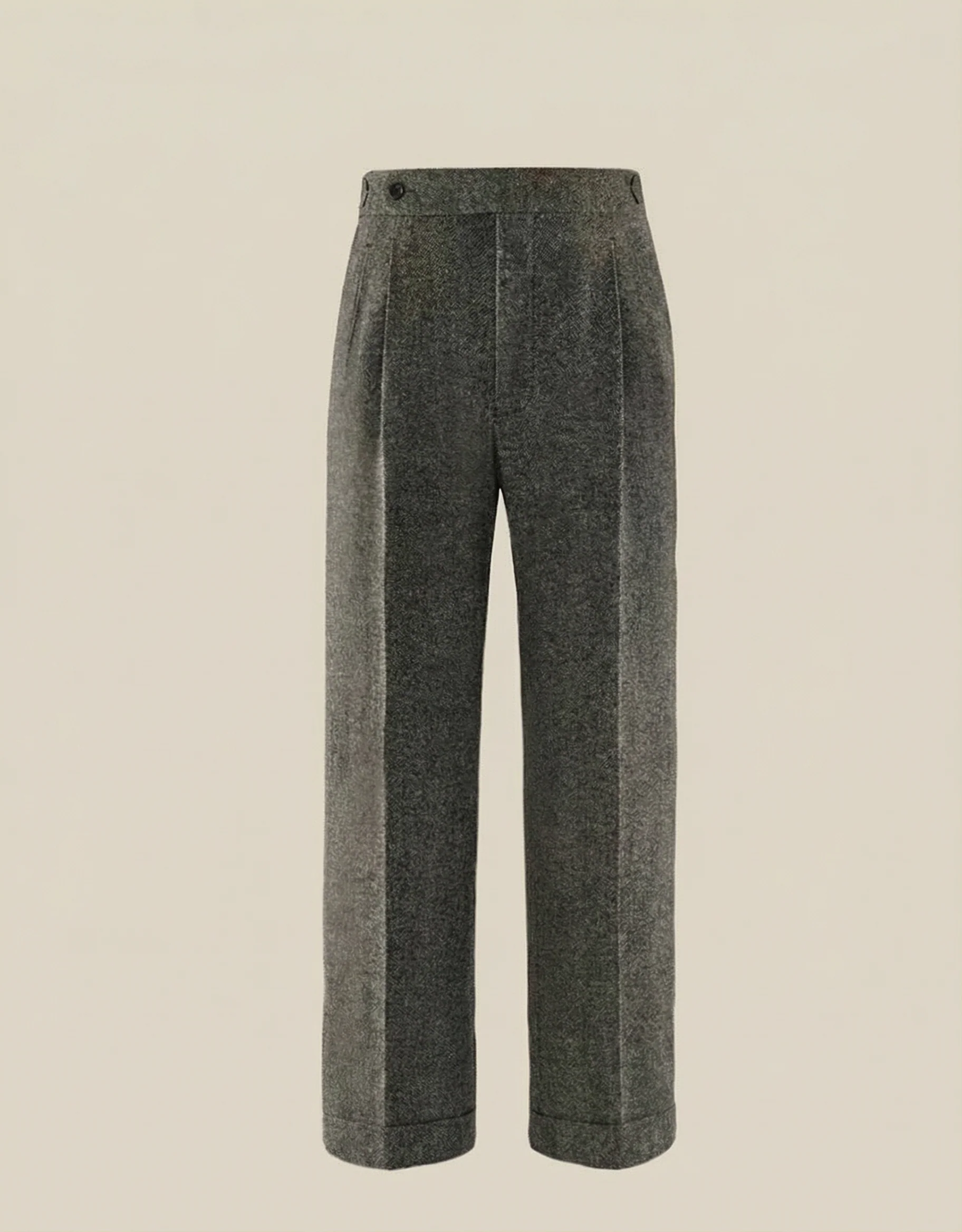 Wool Herringbone Trousers - Image 5
