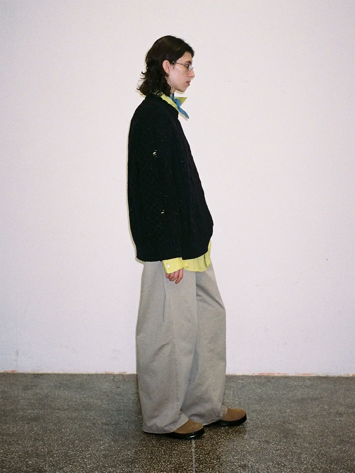 Wool Nep Cable Crewneck Sweater - Image 4