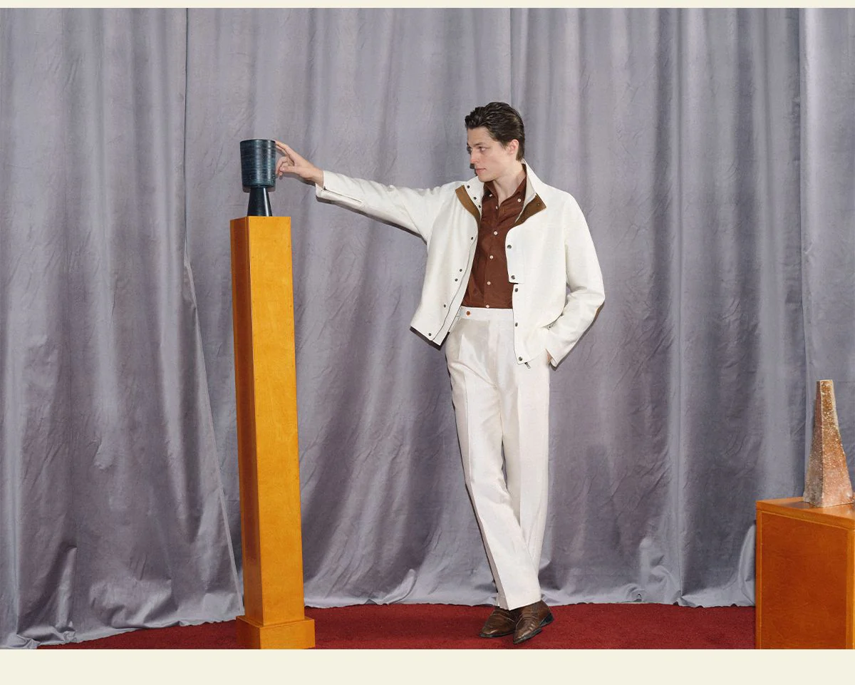 Wool Silk Stand-Collar Short Jacket - Image 2