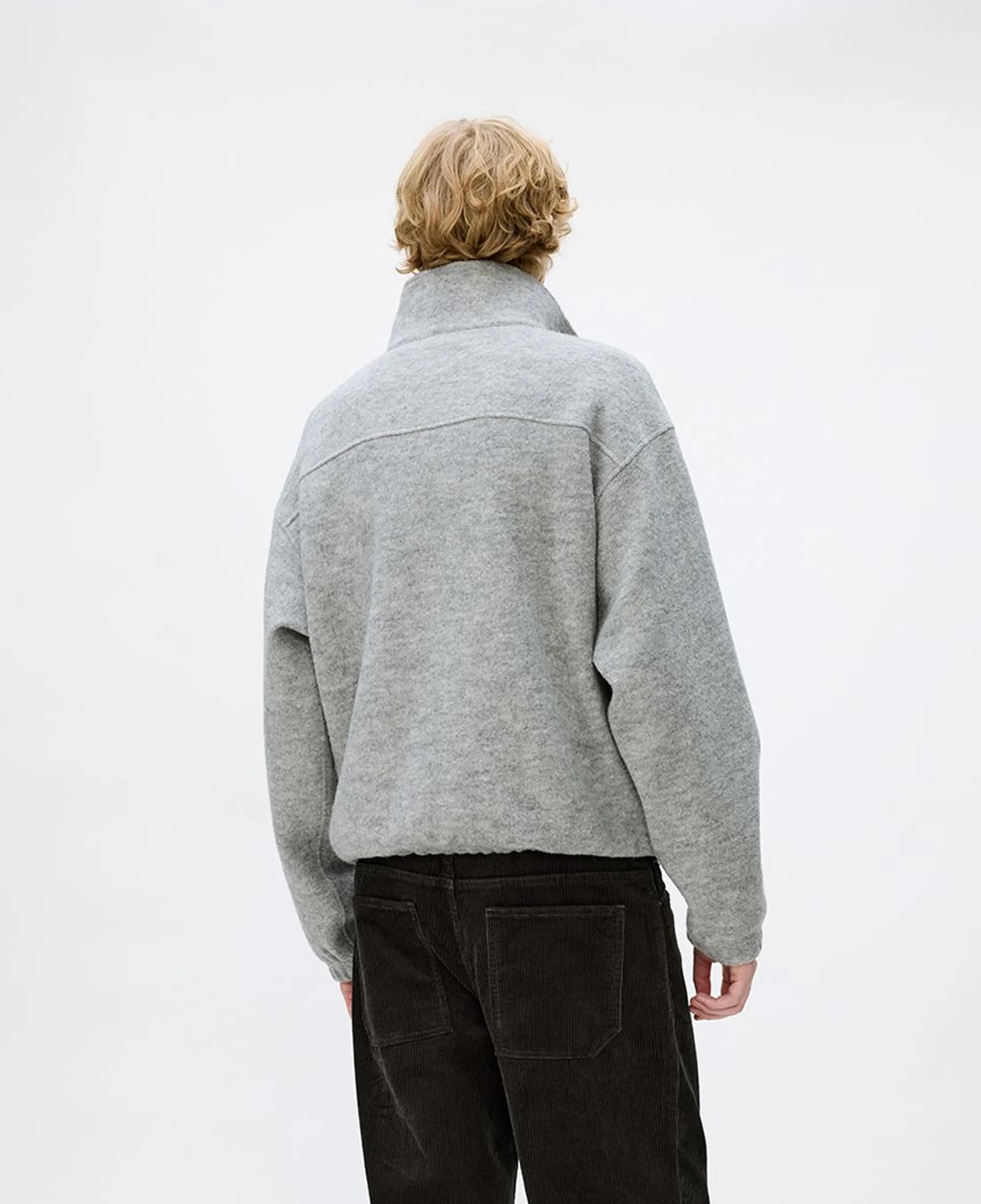 Wool Stand Collar Half-Zip Pullover - Image 7