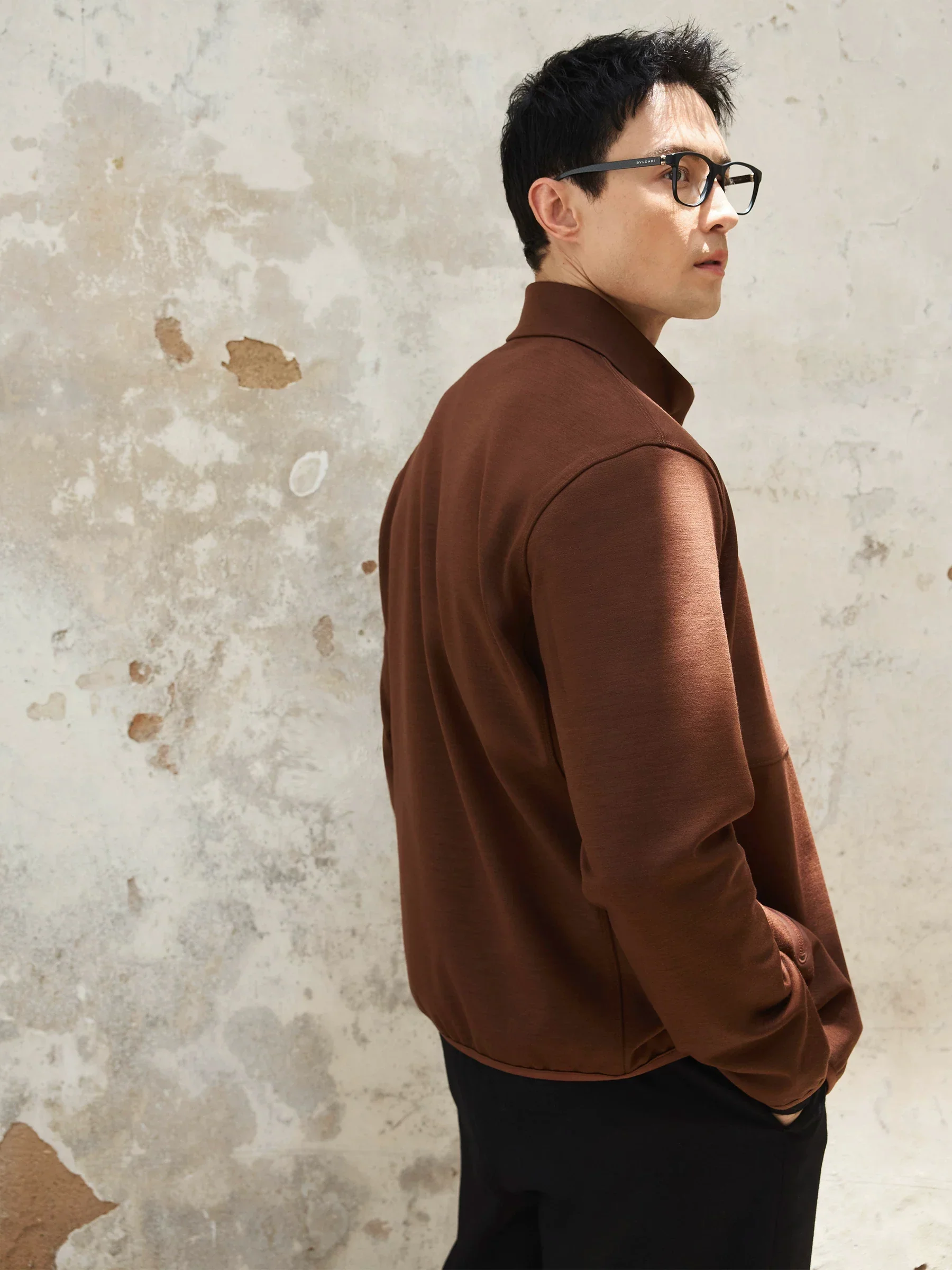 Wool Stand Collar Zip Jacket - Image 4