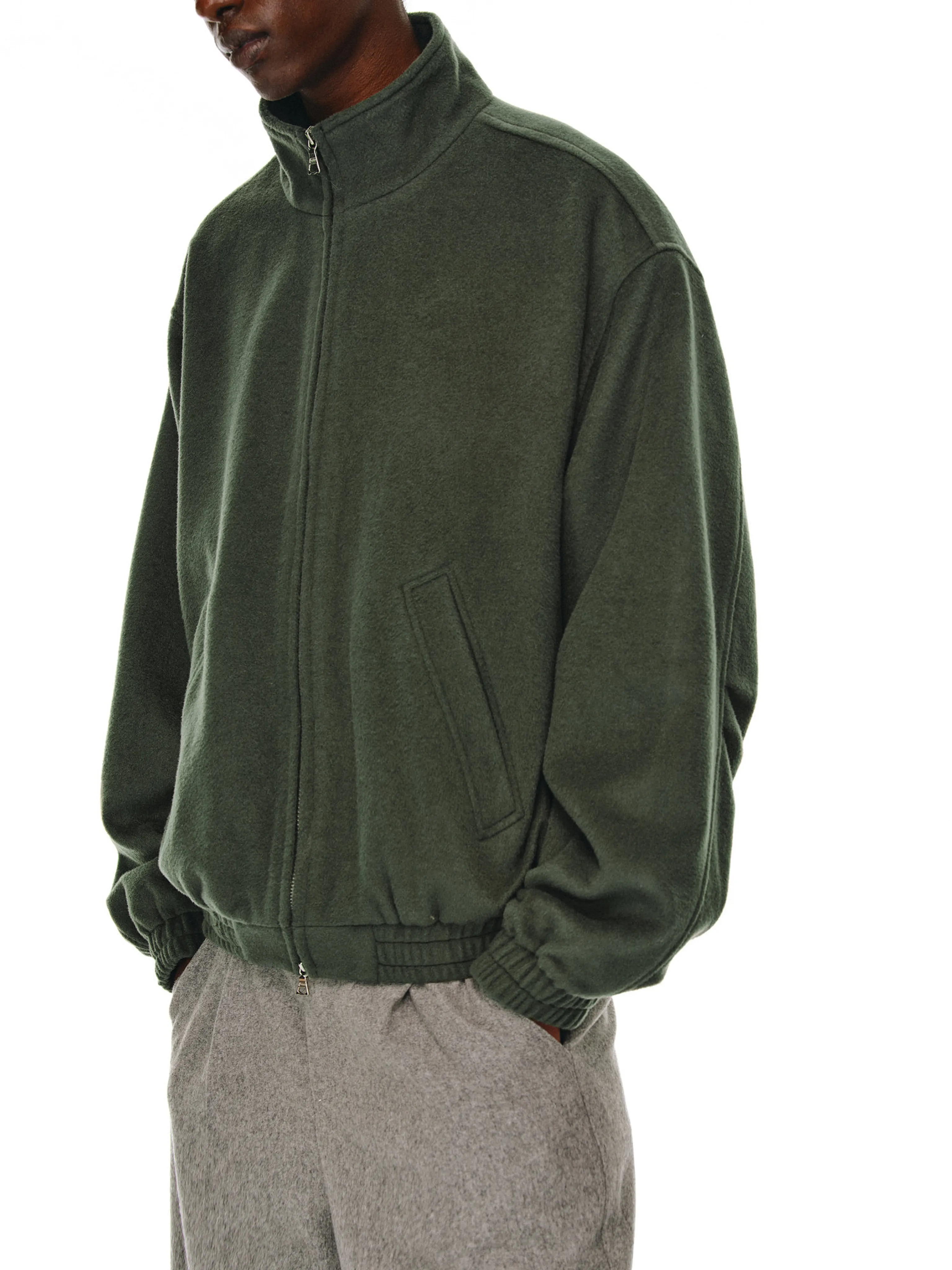 Wool Stand-Collar Zip Jacket - Image 3