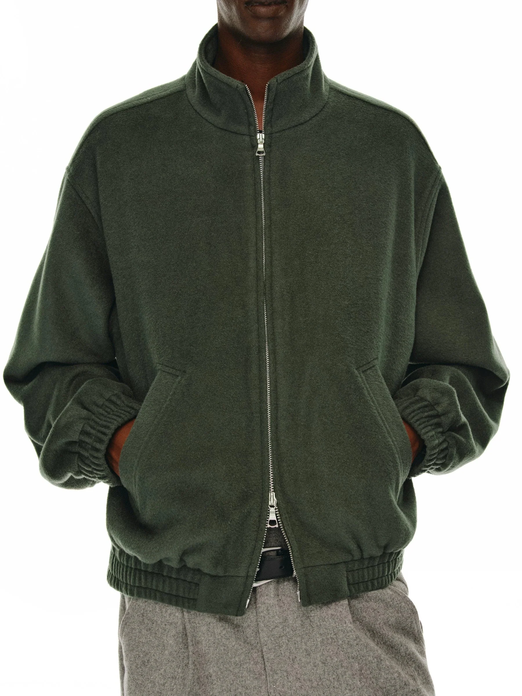 Wool Stand-Collar Zip Jacket - Image 5