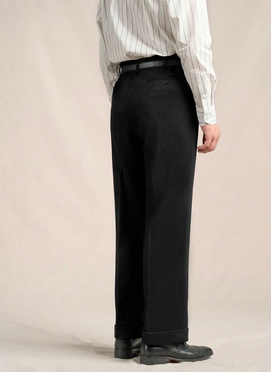 Wool Twill Hollywood Double-Pleat Trousers - Image 3
