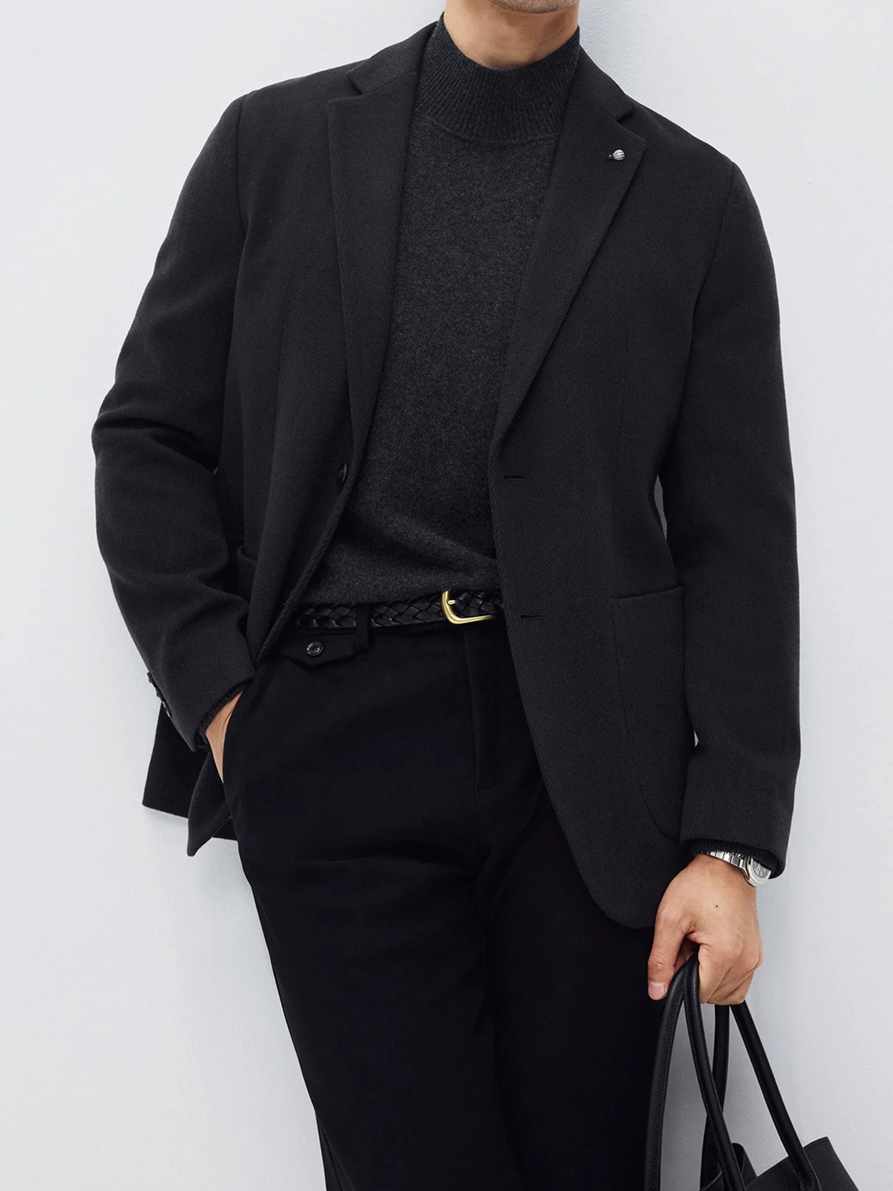 Wool Twill Patch-Pocket Blazer