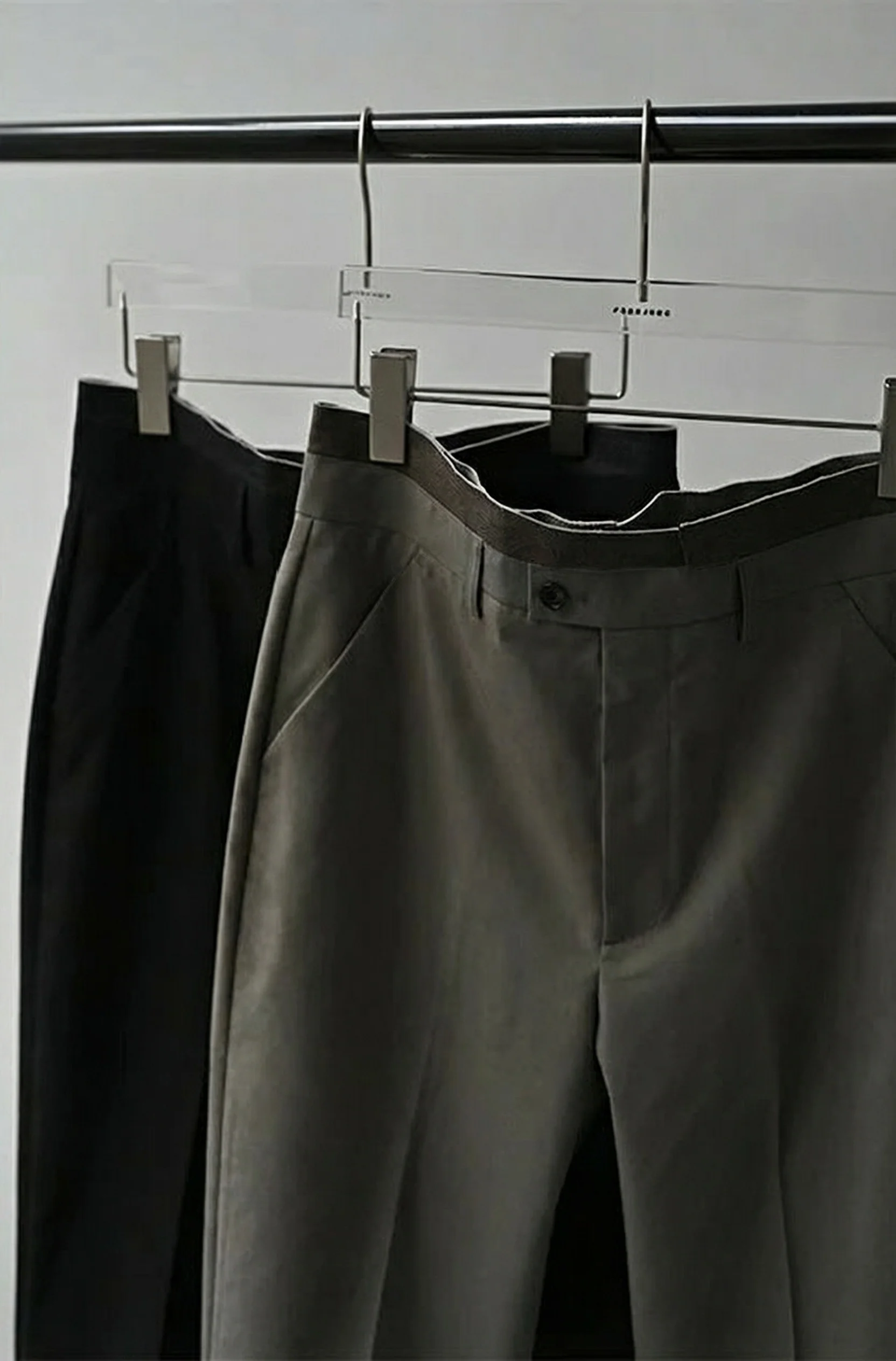 Worsted Wool Loose Straight Trousers - Image 7
