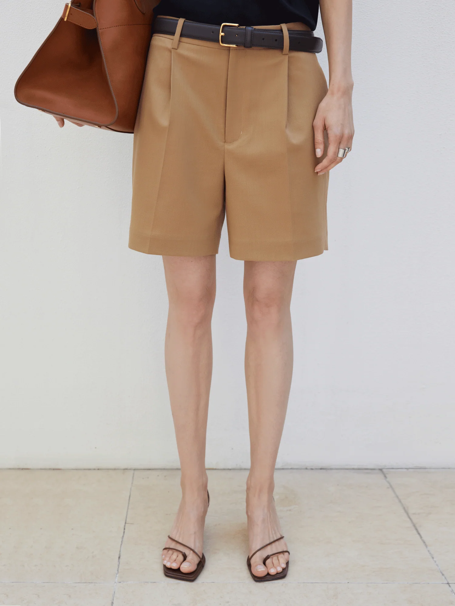 Worsted Wool Pleated Shorts - Image 2