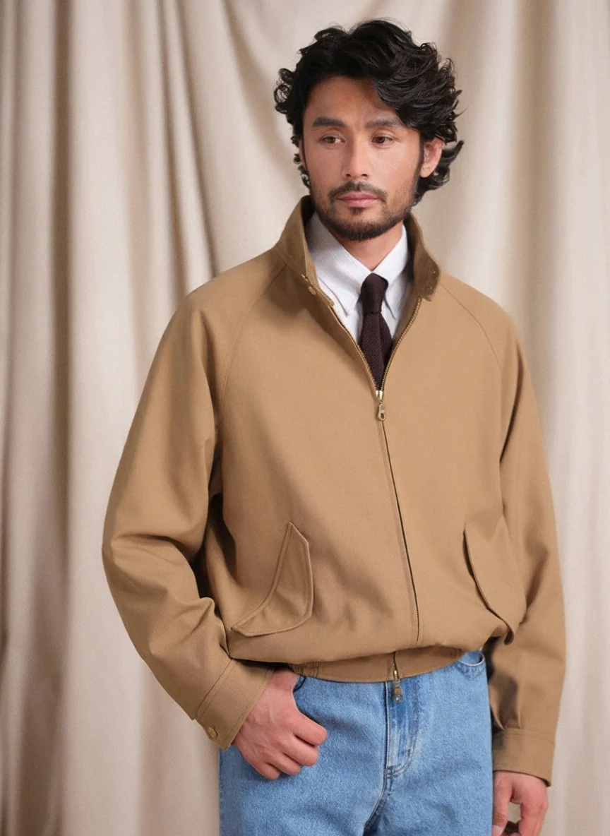 Worsted Wool Tencel Harrington Jacket - Image 2