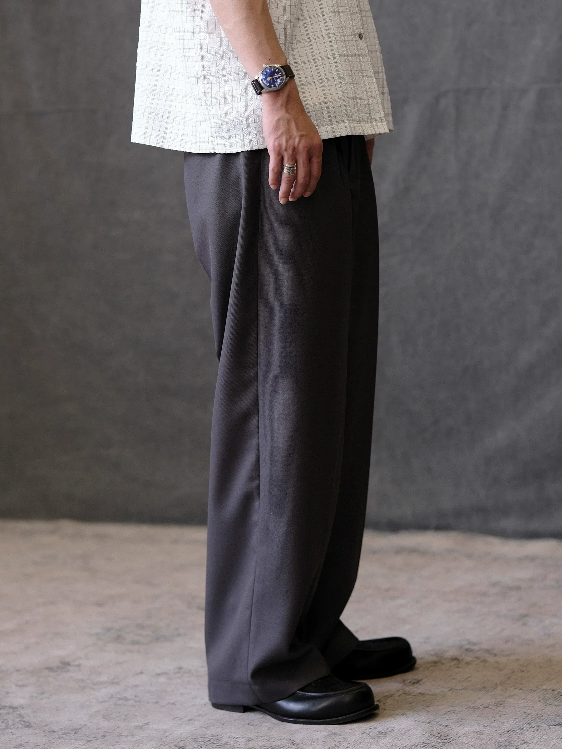 Worsted Wool Wide-Leg Trousers - Image 4