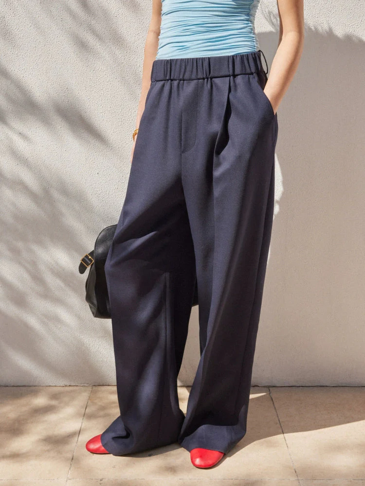 Worsted Wool Wide-Leg Trousers - Image 3