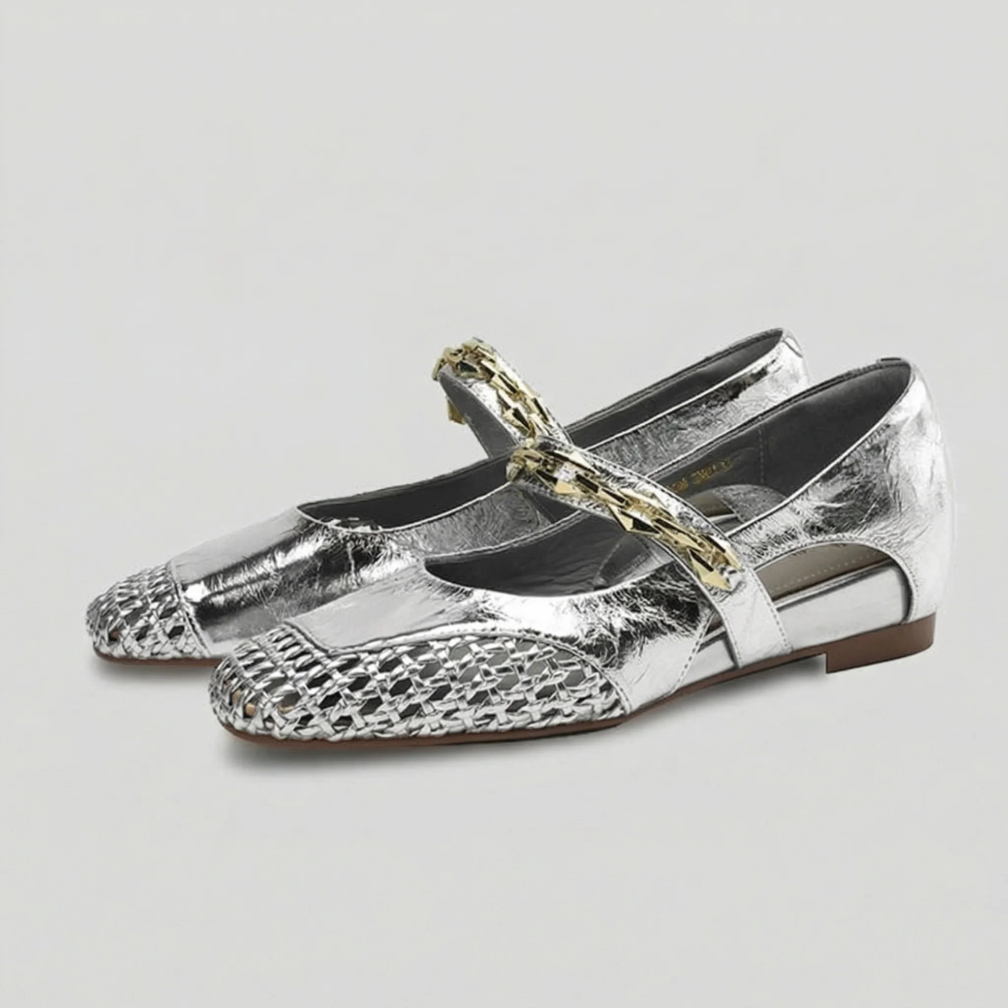 Woven Cap-Toe Mary Jane Flats - Image 6