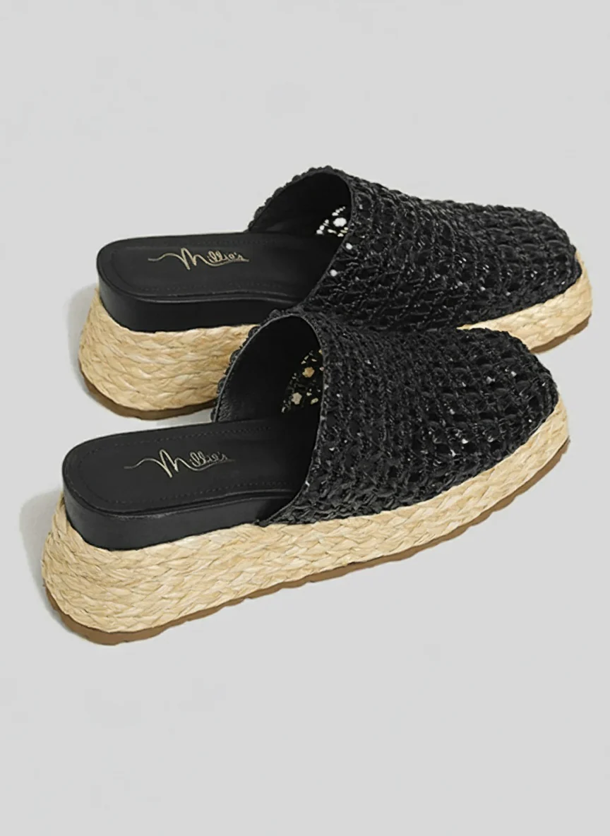 Woven Closed-Toe Espadrille Mules - Image 3