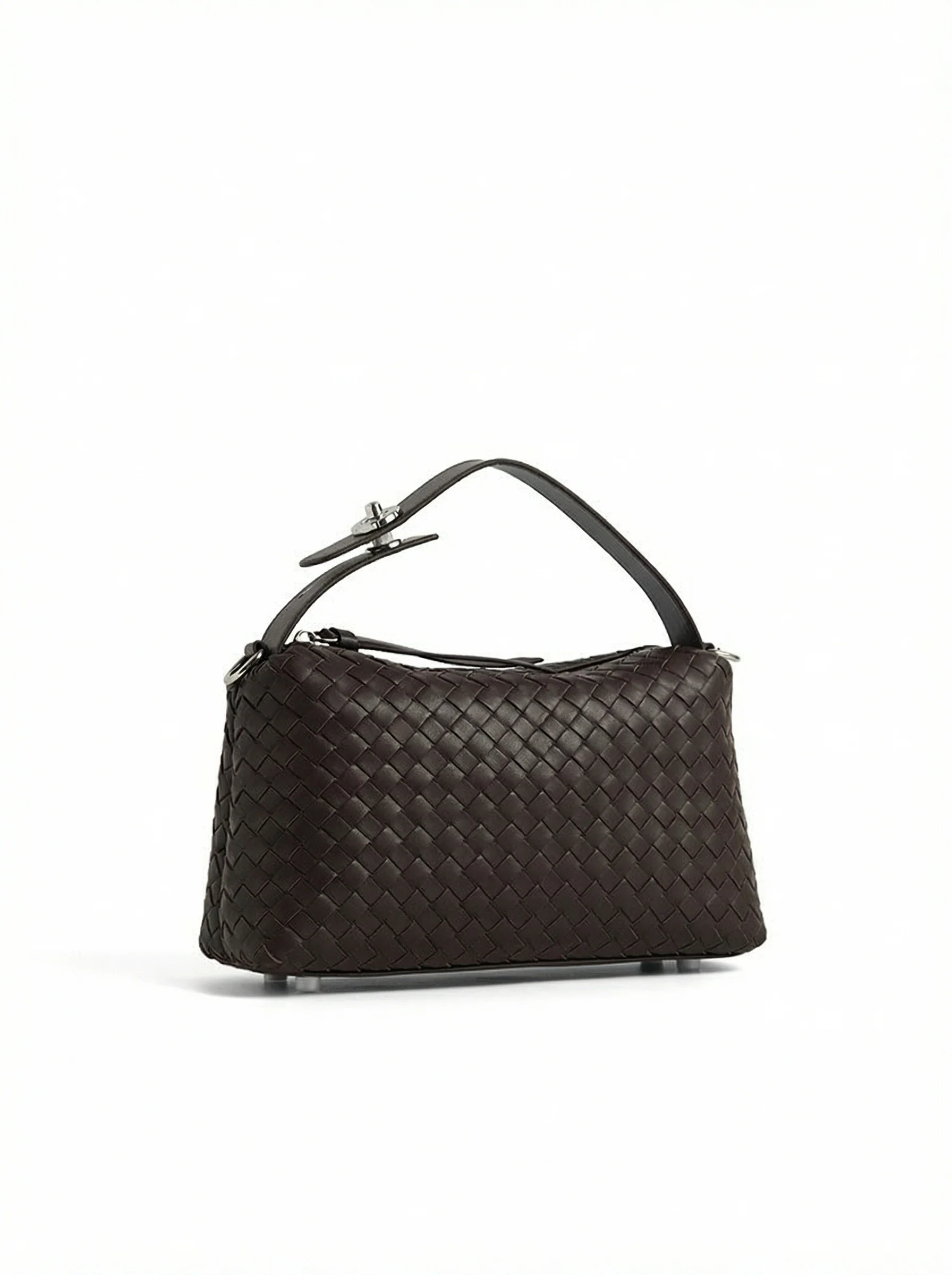 Woven Cowhide Pillow Bag - Image 5