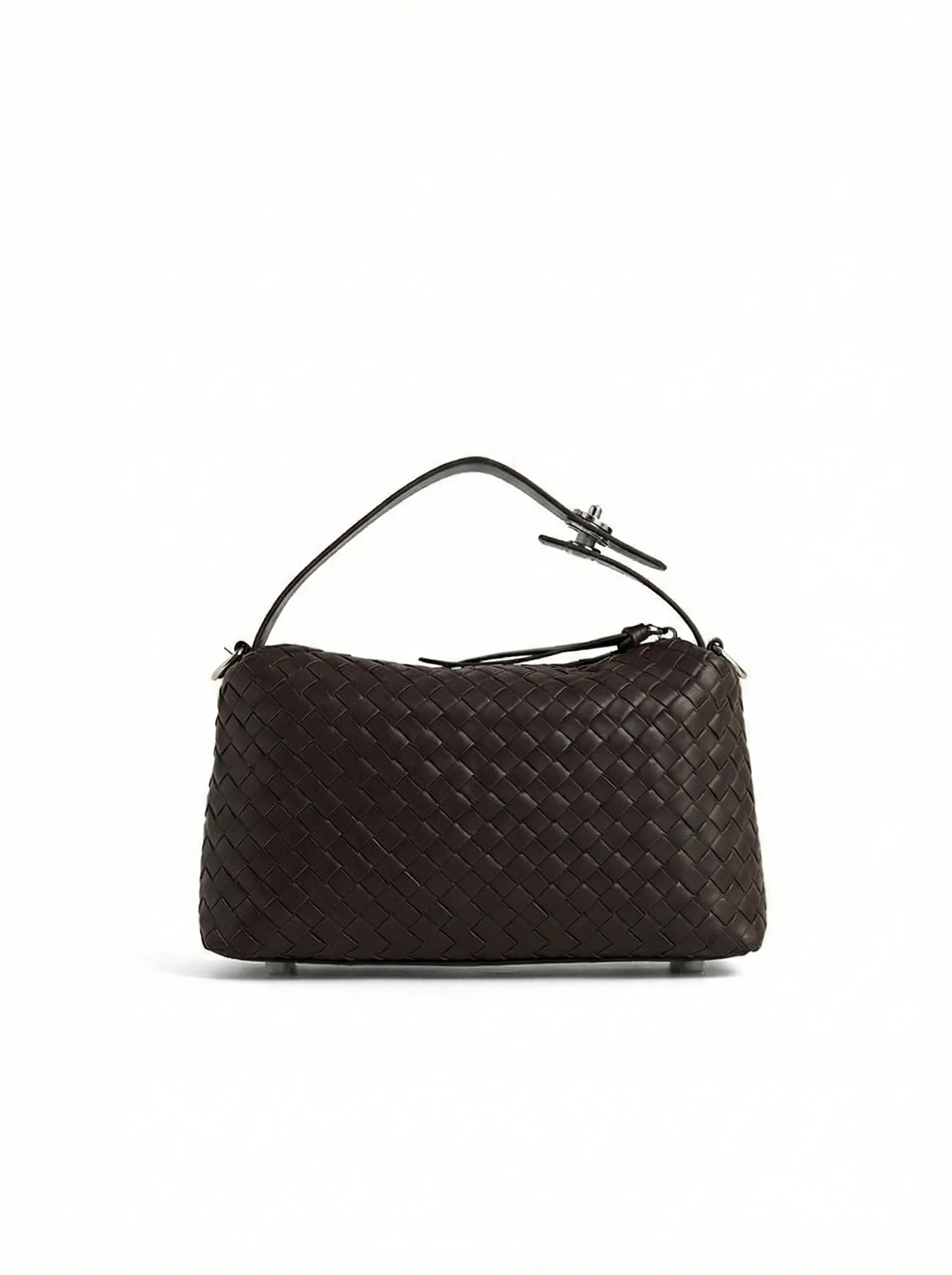 Woven Cowhide Pillow Bag - Image 6