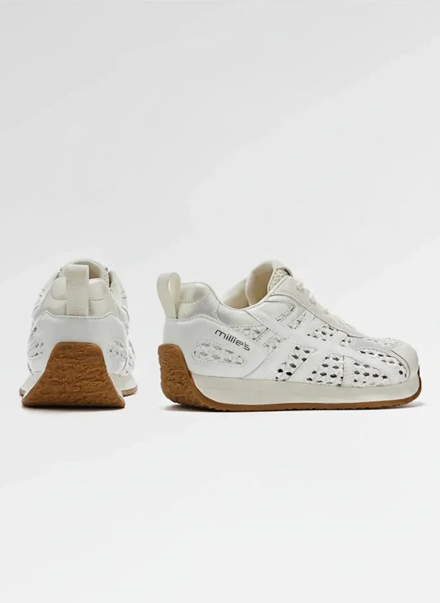 Woven Cutout Low-Top Sneakers - Image 3