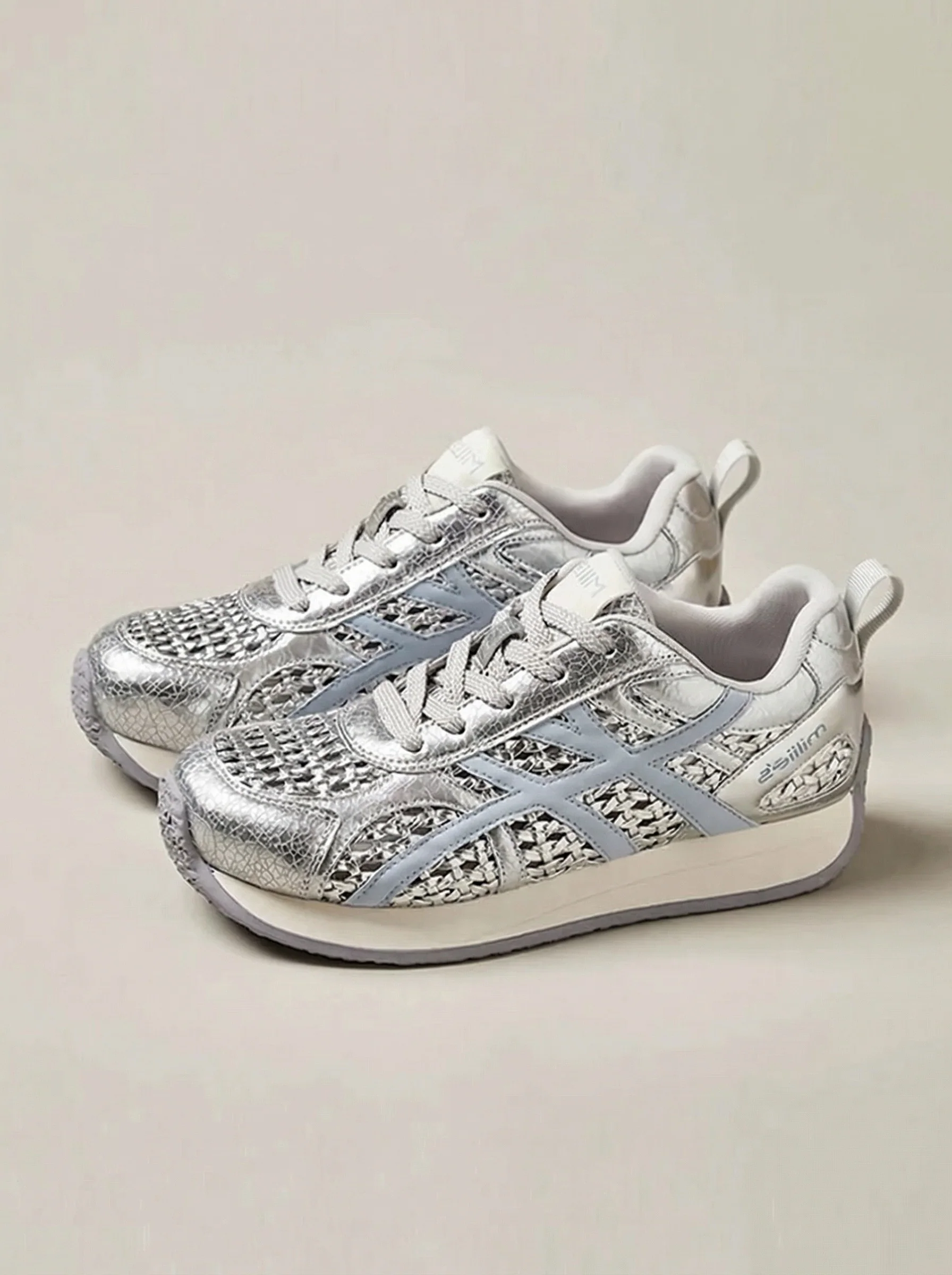 Woven Cutout Low-Top Sneakers - Image 4