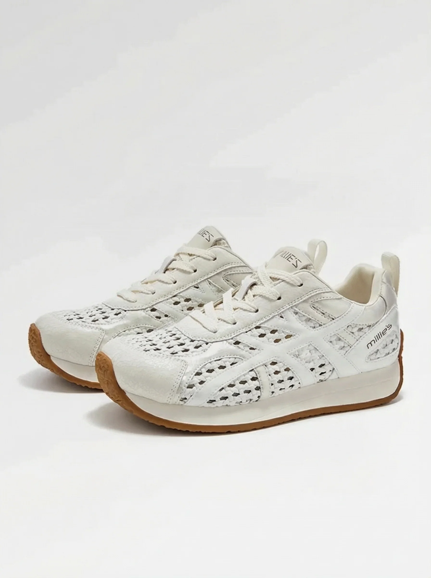 Woven Cutout Low-Top Sneakers - Image 5