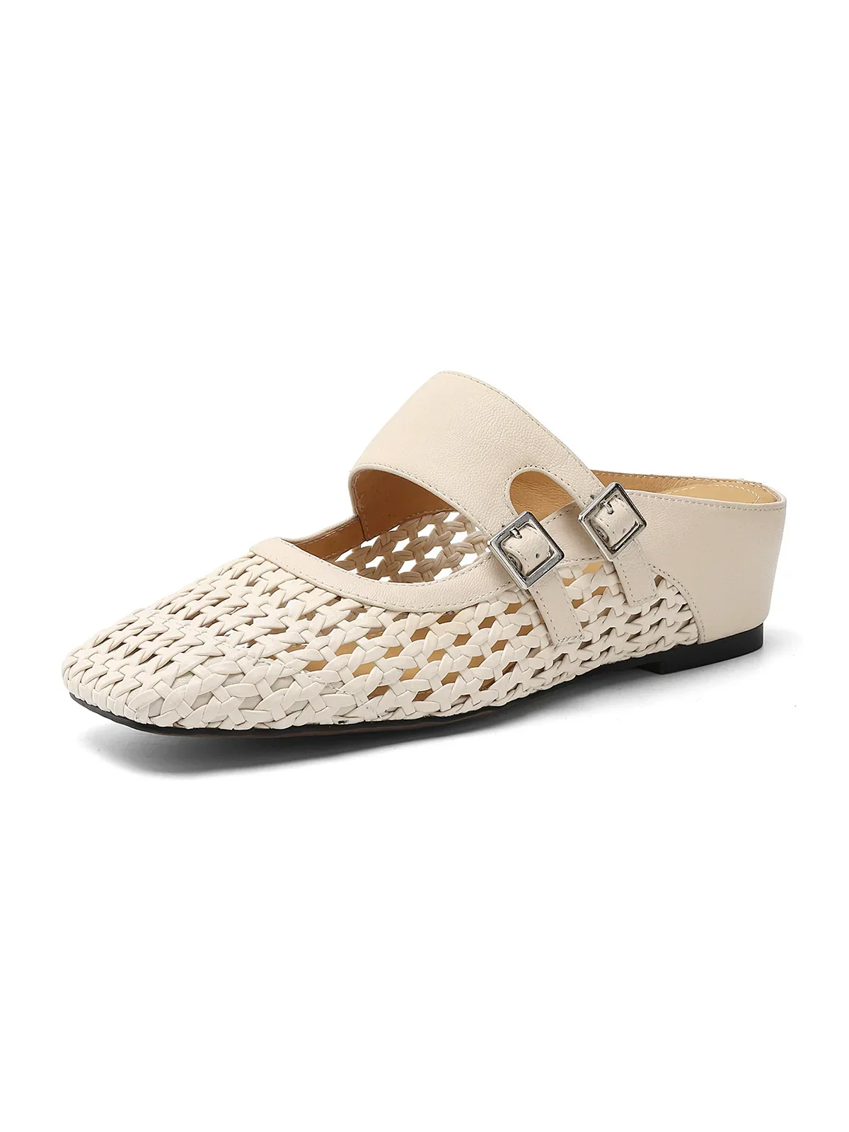 Woven Double-Buckle Mules - Image 2