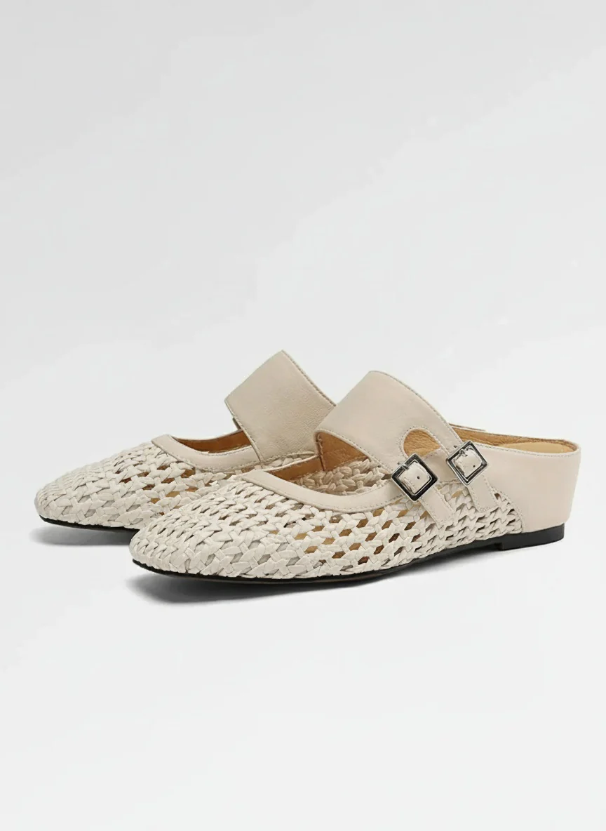 Woven Double-Buckle Mules - Image 6