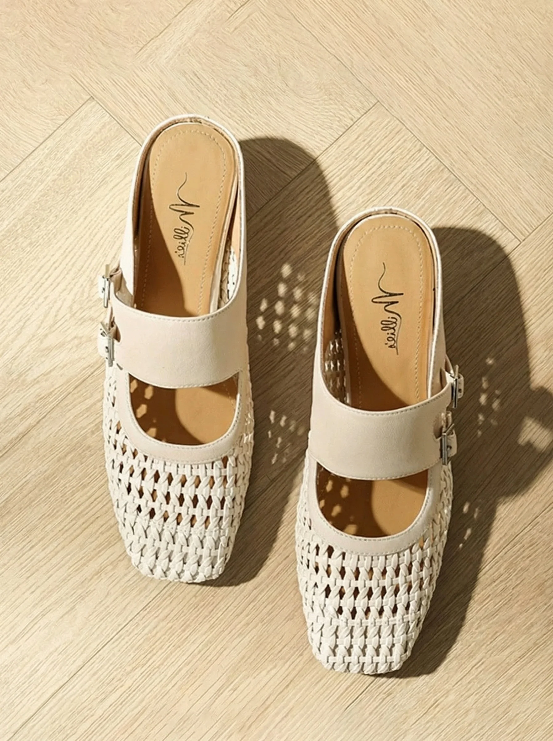 Woven Double-Buckle Mules - Image 8