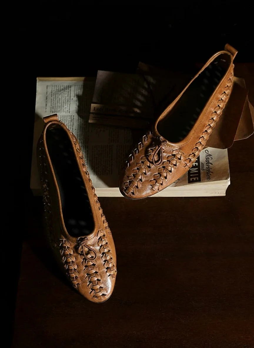 Woven Lambskin Ballet Flats - Image 5