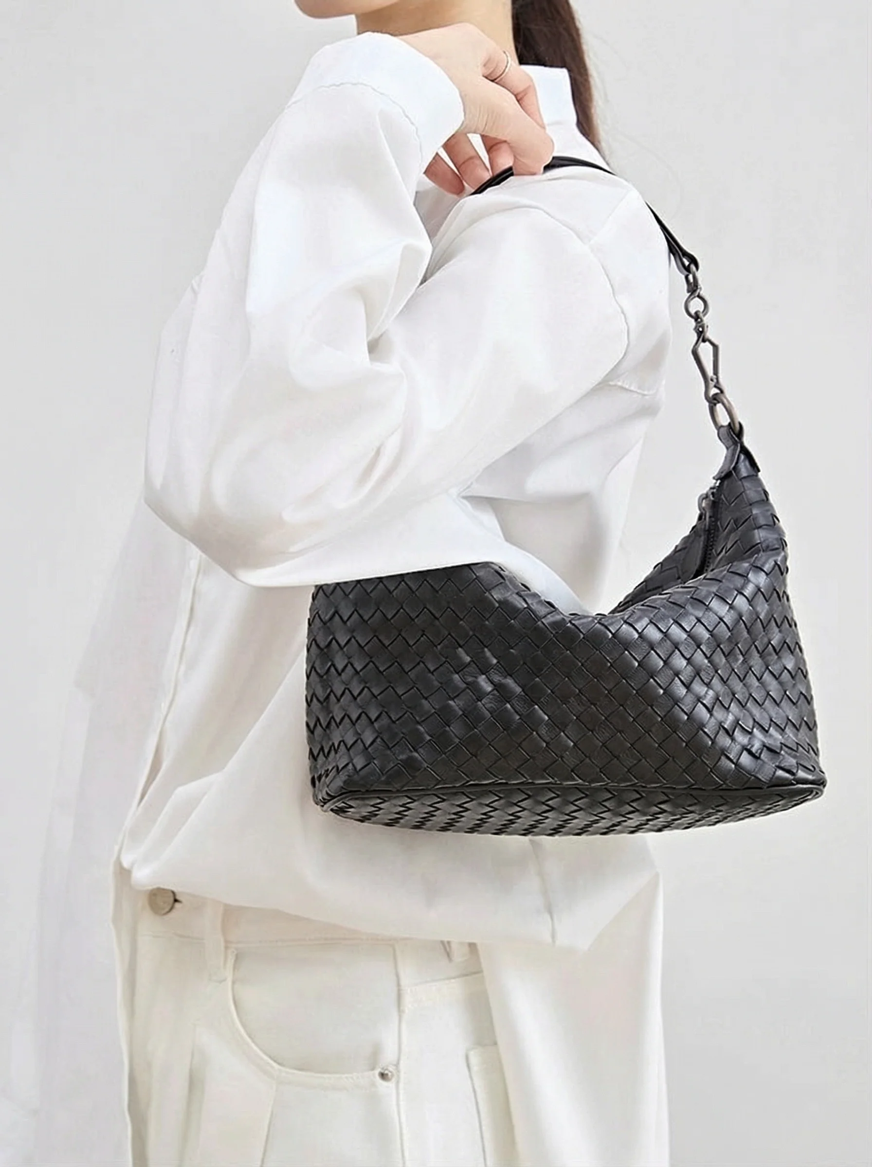 Woven Lambskin Hobo Bag - Image 6