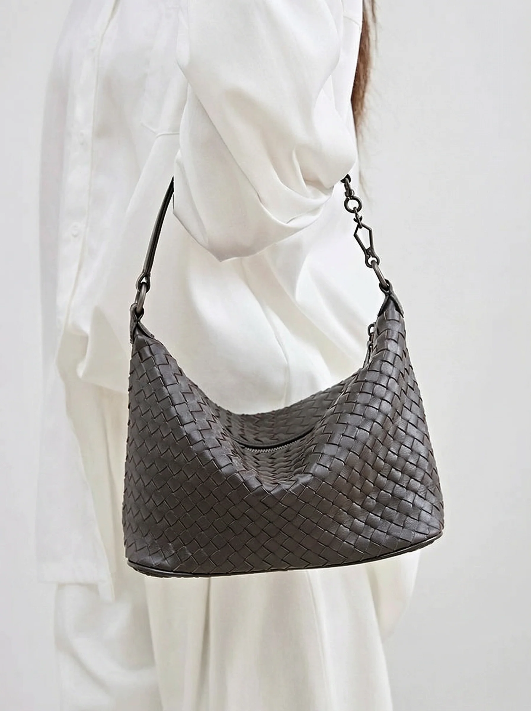 Woven Lambskin Hobo Bag - Image 8