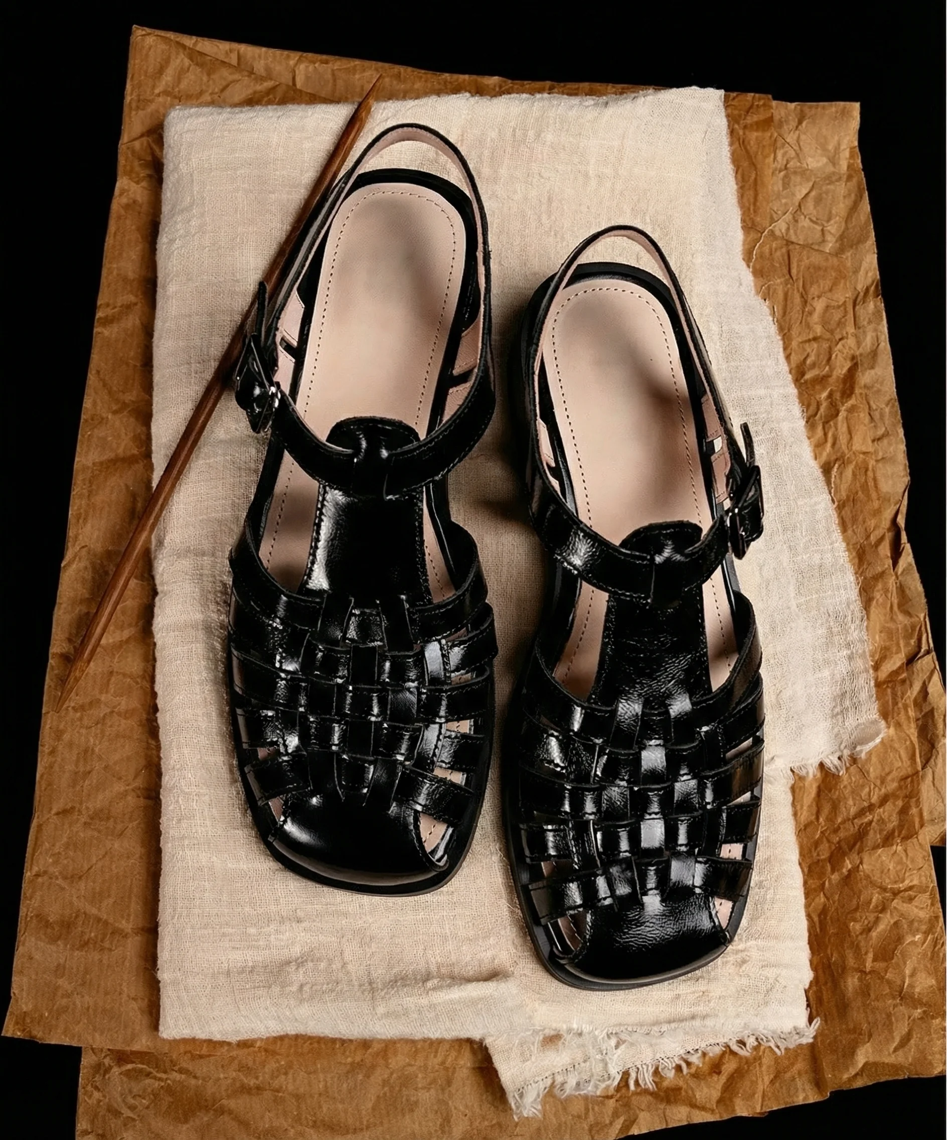 Woven Leather Fisherman Sandals - Image 3