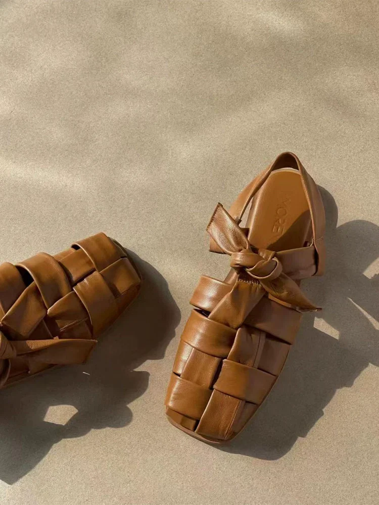 Woven Leather Fisherman Sandals - Image 2