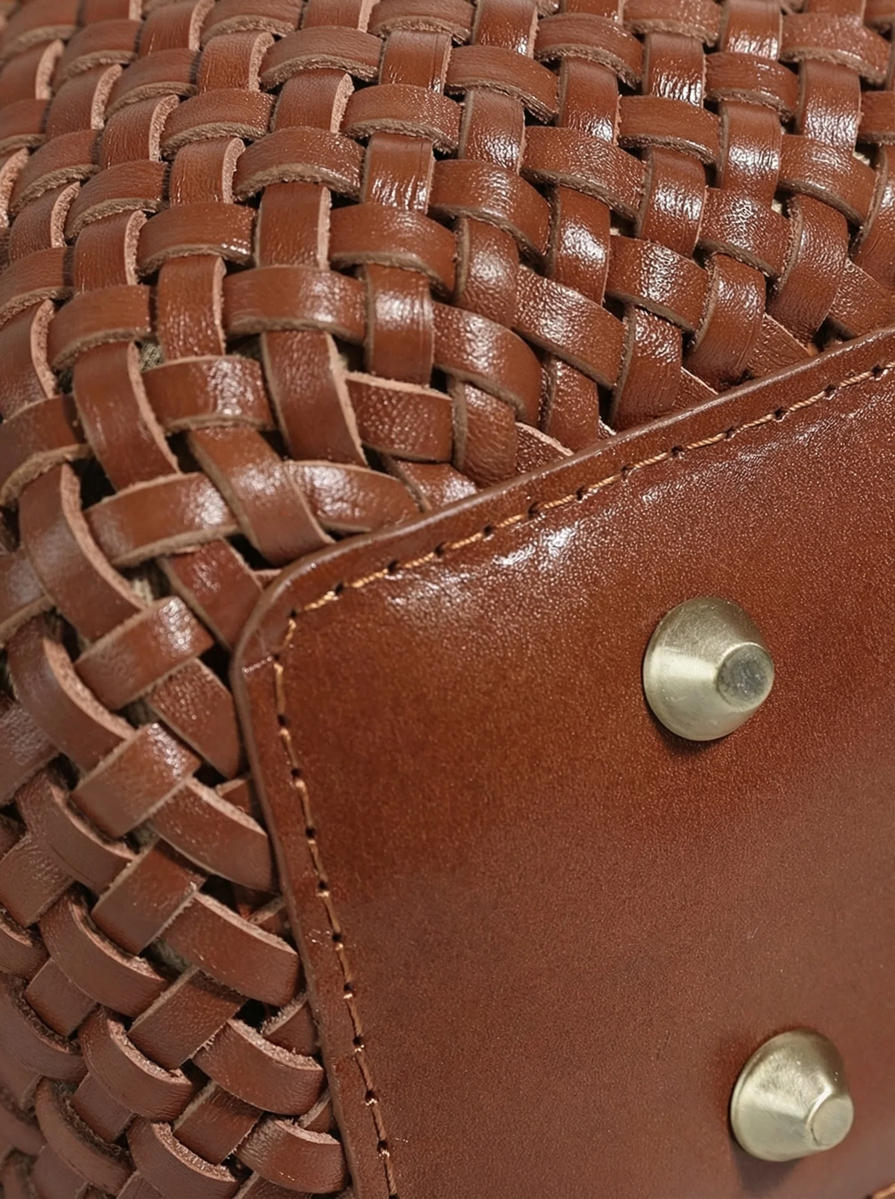 Woven Leather Tote - Image 2