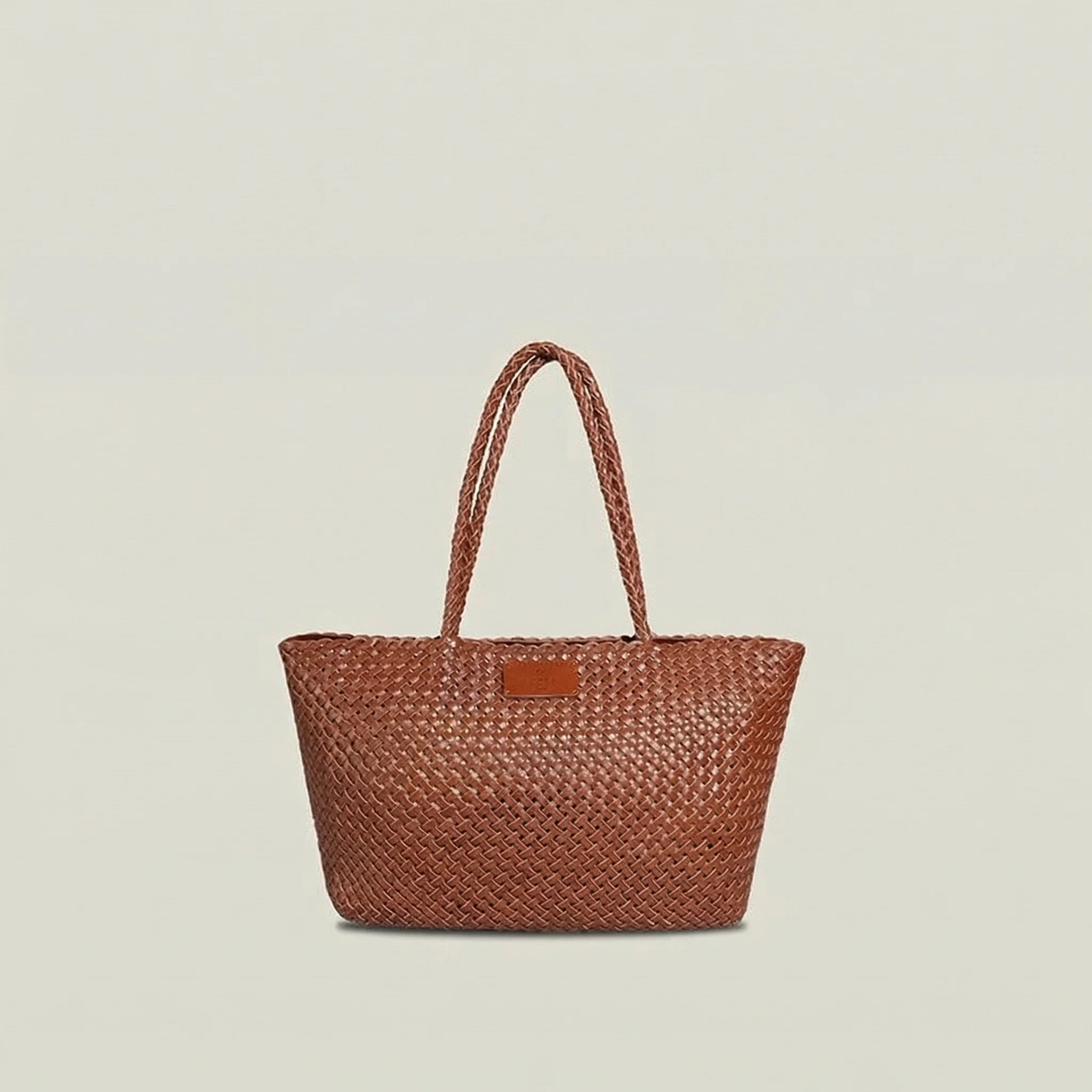 Woven Leather Tote - Image 6