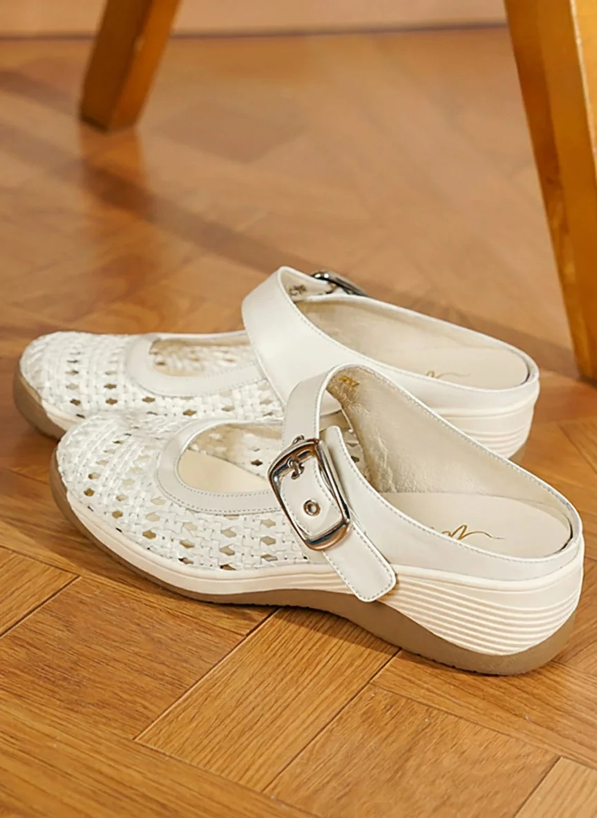 Woven Mary Jane Mules - Image 3