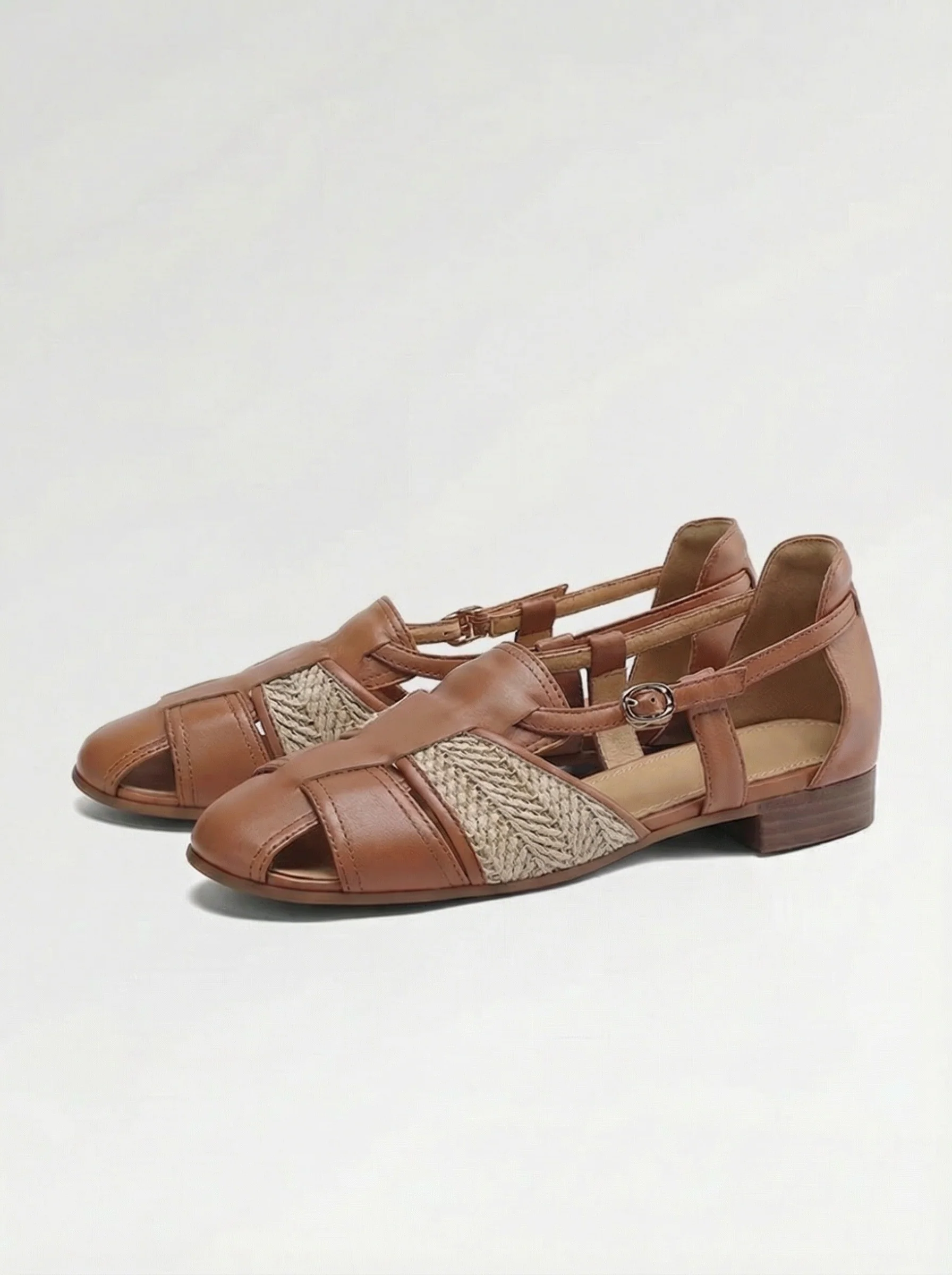 Woven-Panel Fisherman Sandals