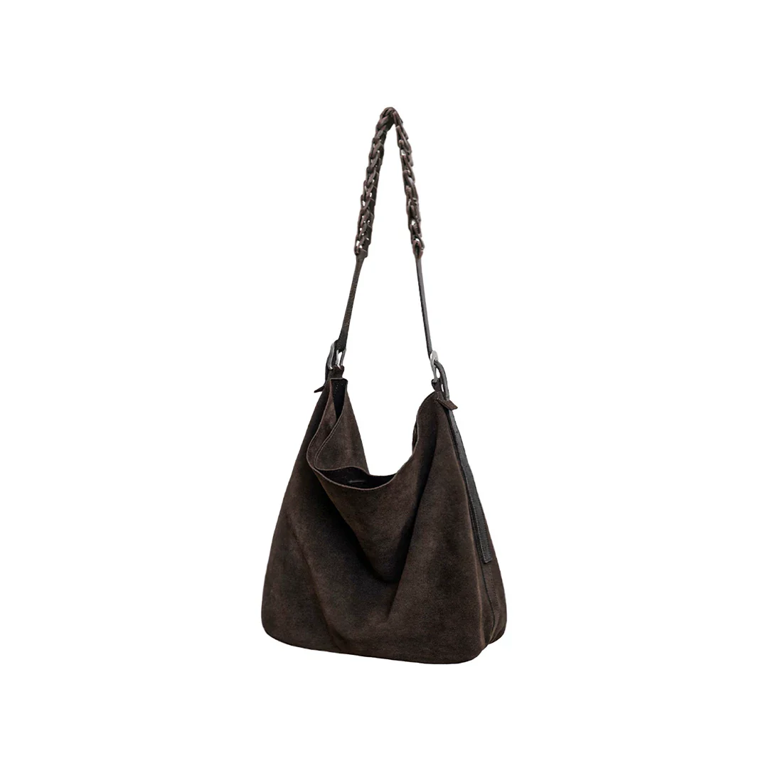 Woven Strap Suede Hobo - Image 6