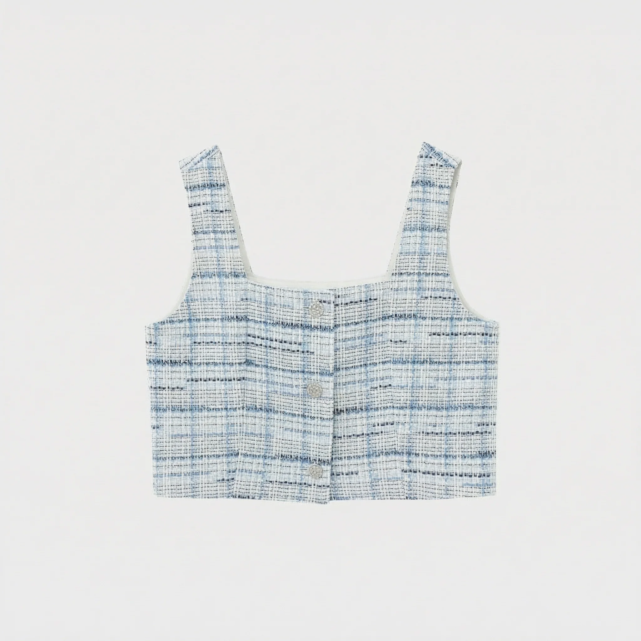 Woven Texture Plaid Jacket and Vest Set - Image 4