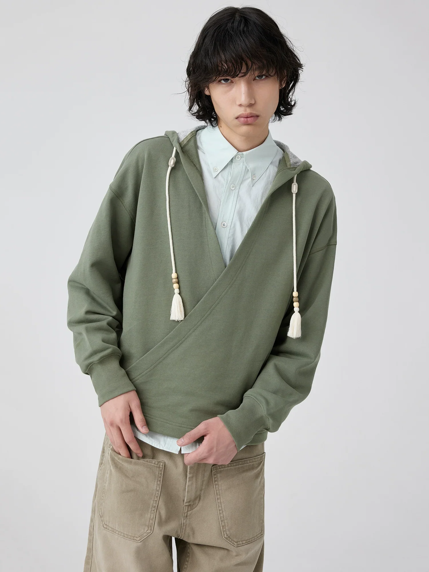 Wrap-Front V-Neck Hoodie - Image 3