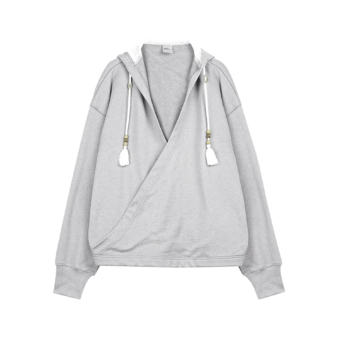 Wrap-Front V-Neck Hoodie - Image 6
