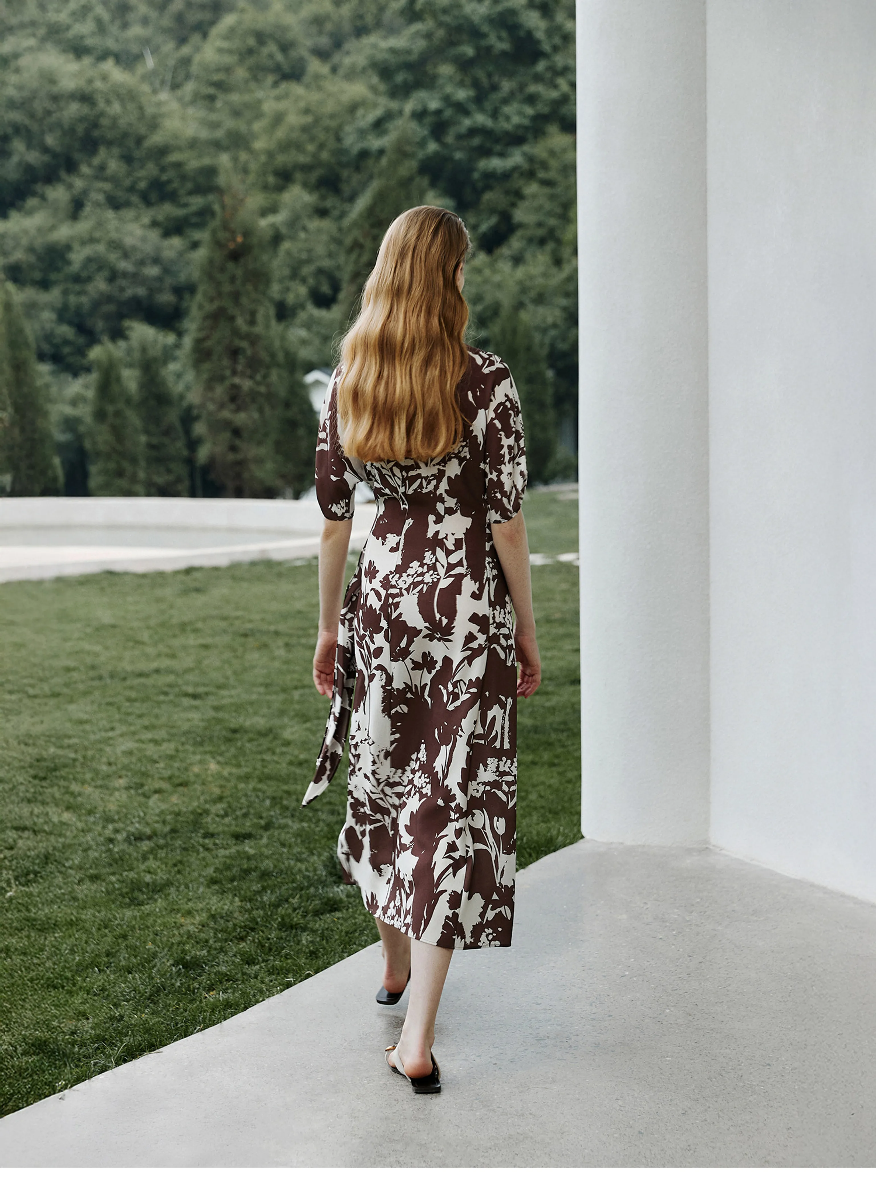 Wrap V-Neck Midi Dress - Image 4