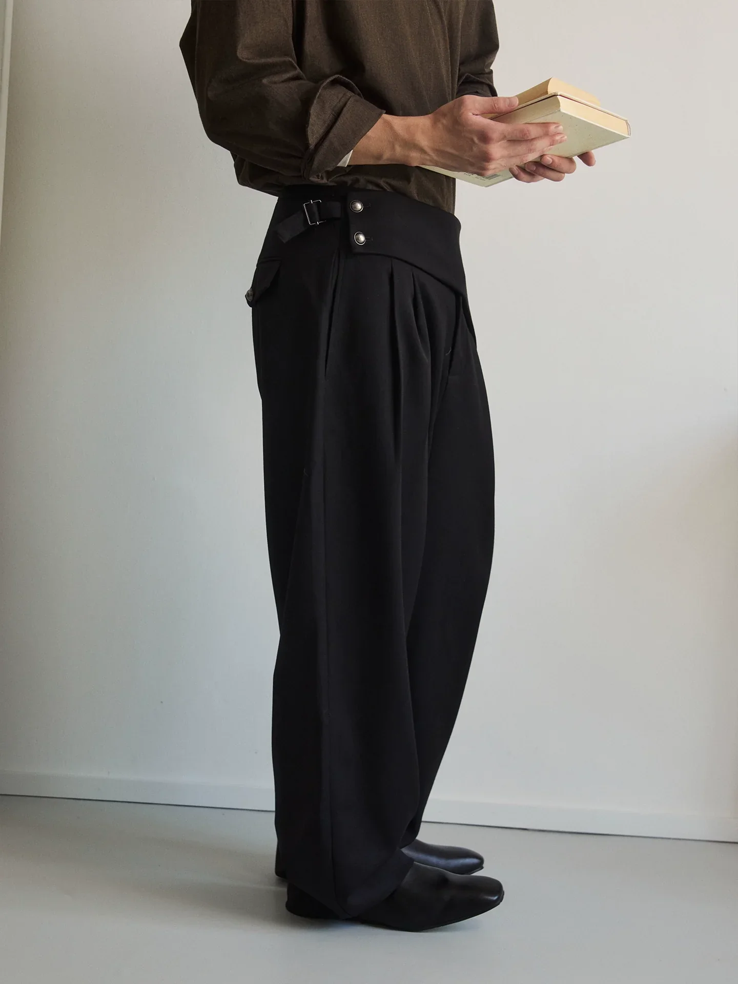 Wrap-Waist Wide-Leg Trousers