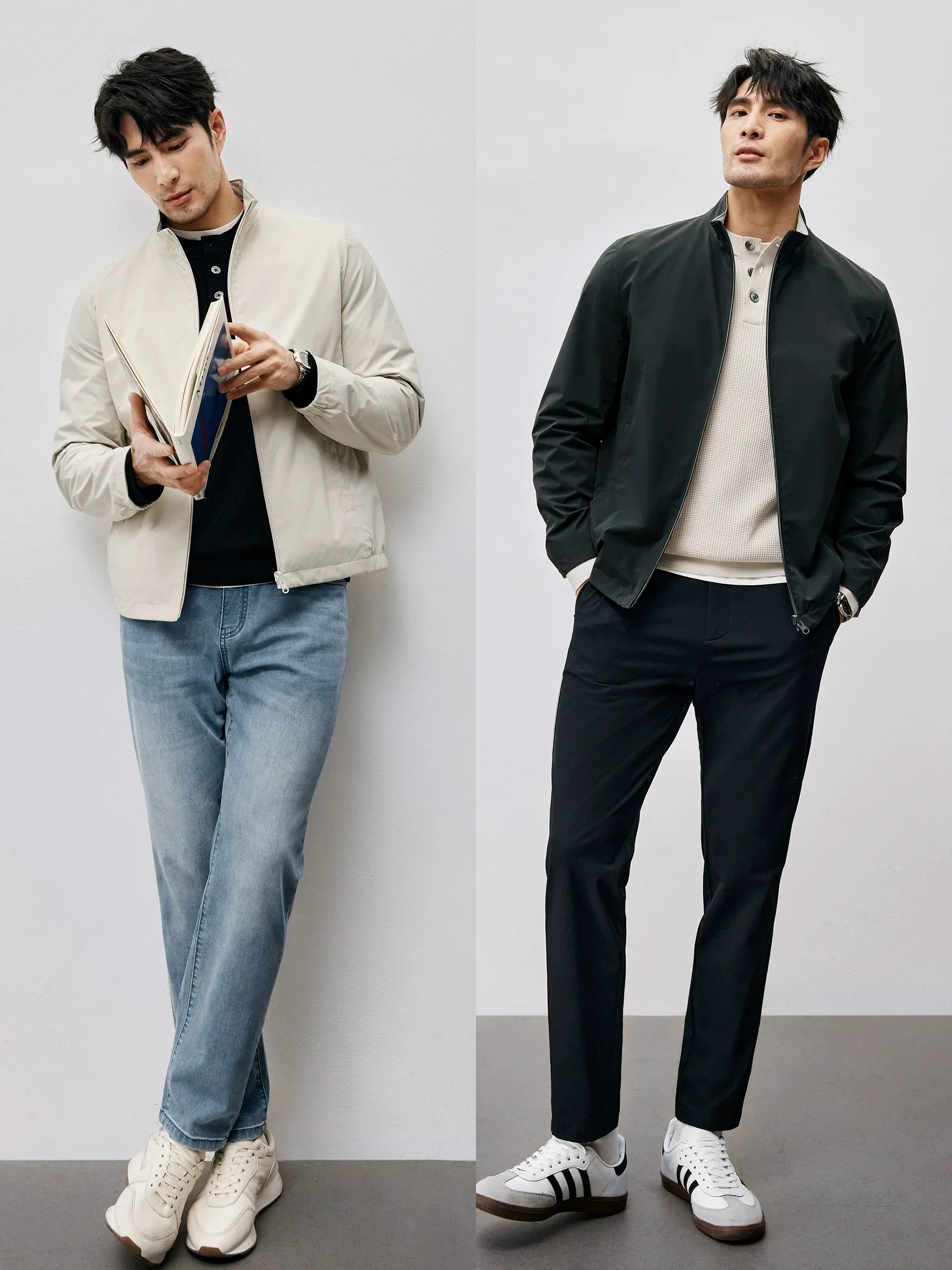 Wrinkle-Resistant Stand-Collar Zip Jacket - Image 2