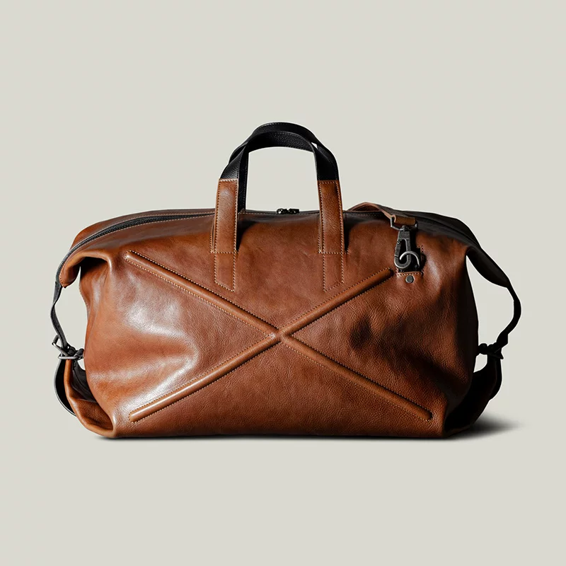 X-Panel Top Grain Leather Duffel - Image 6
