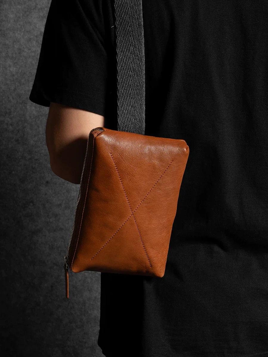 X-Stitch Italian Leather Crossbody Pouch - Image 3